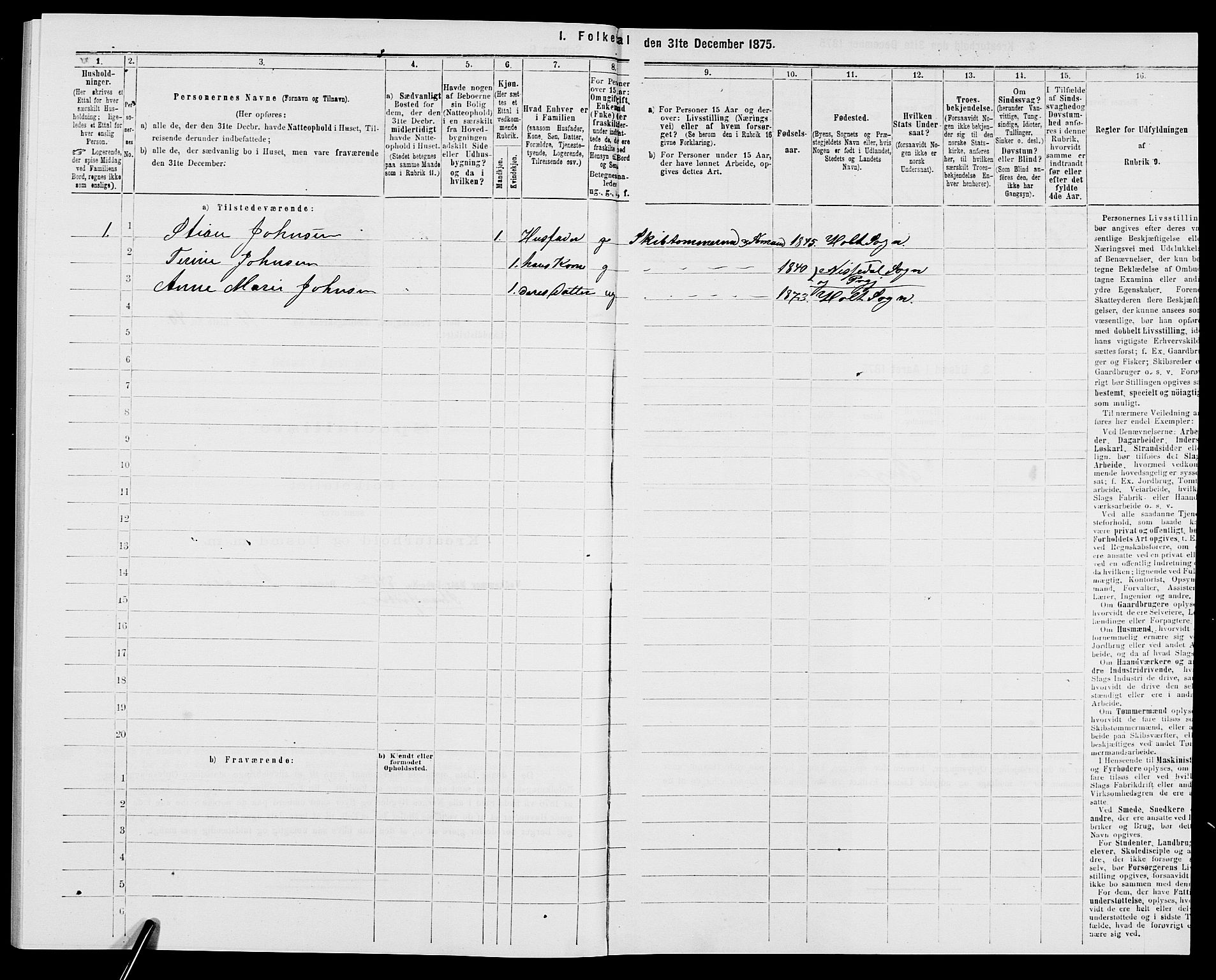 SAK, 1875 census for 0914L Holt/Holt, 1875, p. 1486