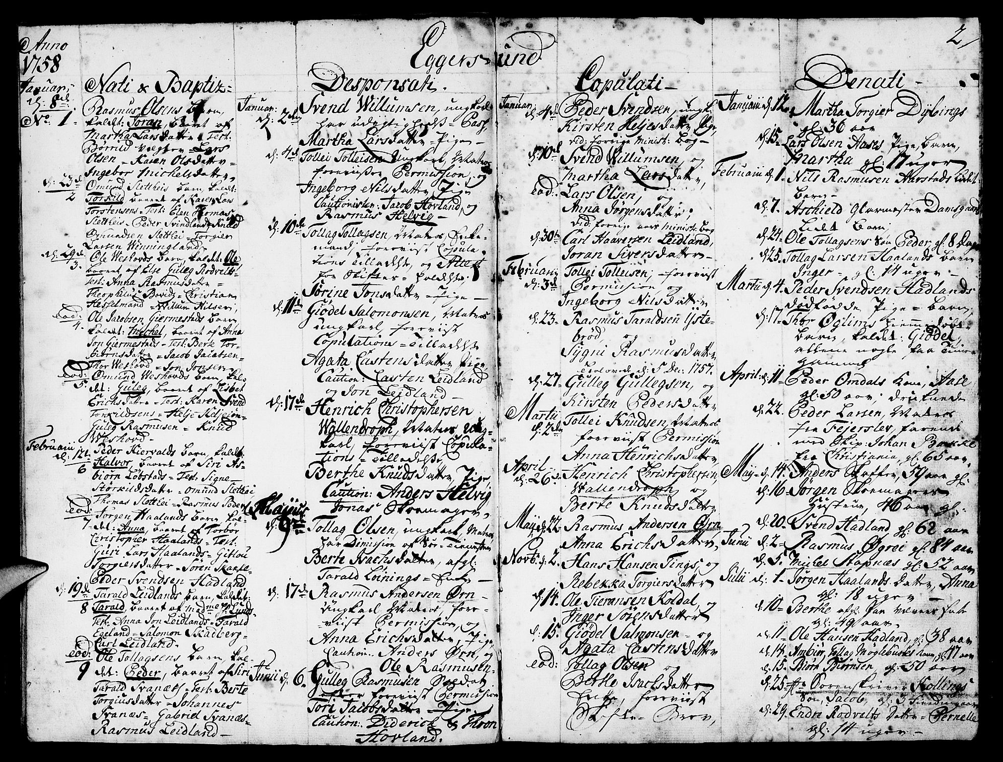 Eigersund sokneprestkontor, SAST/A-101807/S08/L0003: Parish register (official) no. A 3, 1758-1775, p. 2