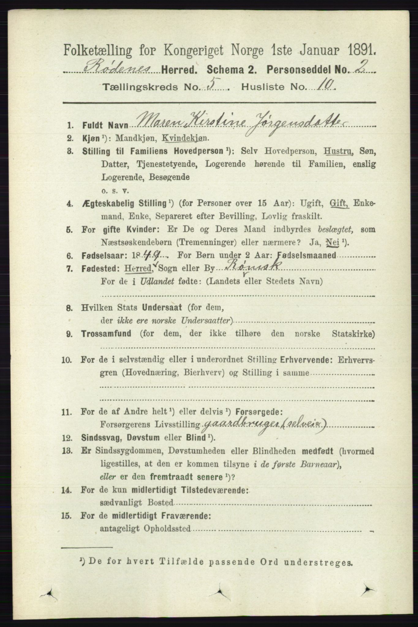 RA, 1891 census for 0120 Rødenes, 1891, p. 2144