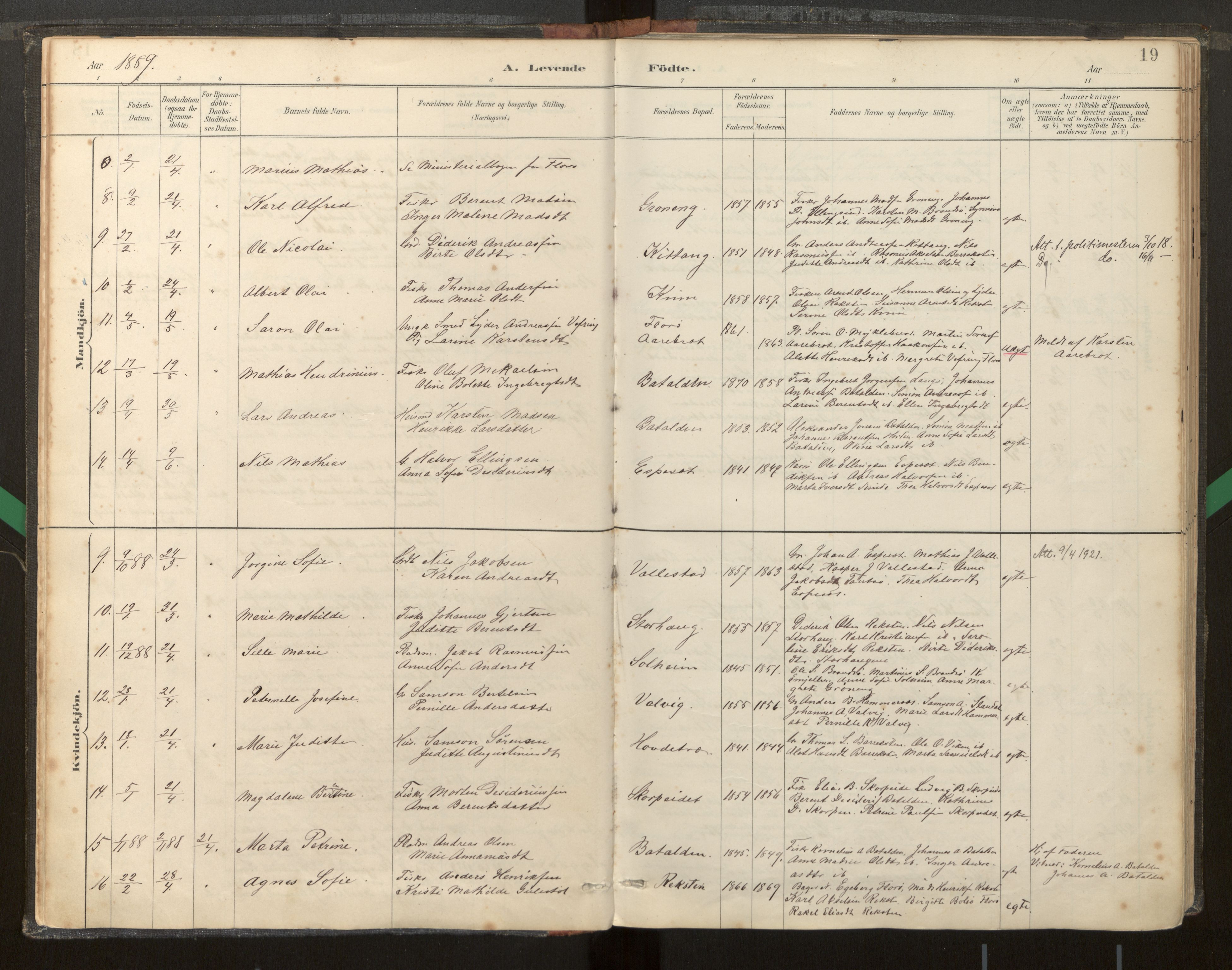 Kinn sokneprestembete, AV/SAB-A-80801/H/Haa/Haab/L0001: Parish register (official) no. B 1, 1886-1921, p. 19