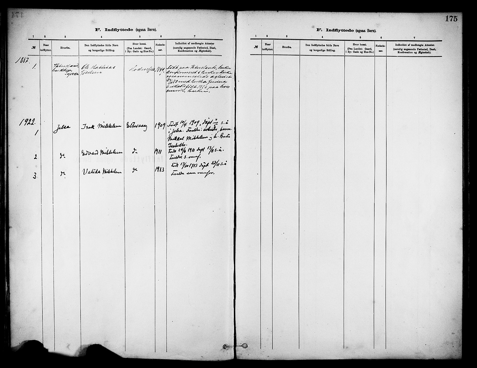 Rennesøy sokneprestkontor, SAST/A -101827/H/Ha/Haa/L0012: Parish register (official) no. A 13, 1885-1917, p. 175