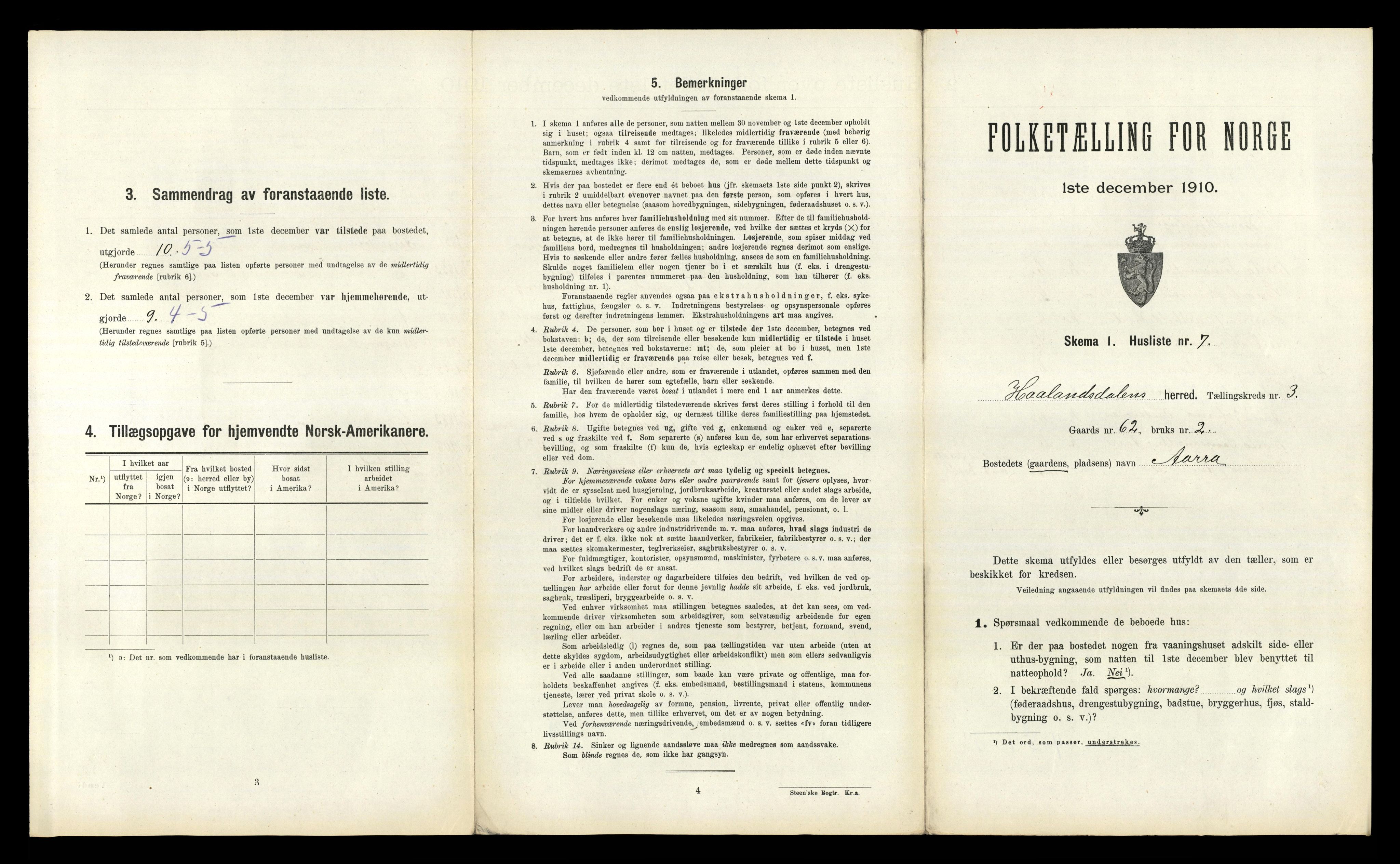 RA, 1910 census for Hålandsdal, 1910, p. 160