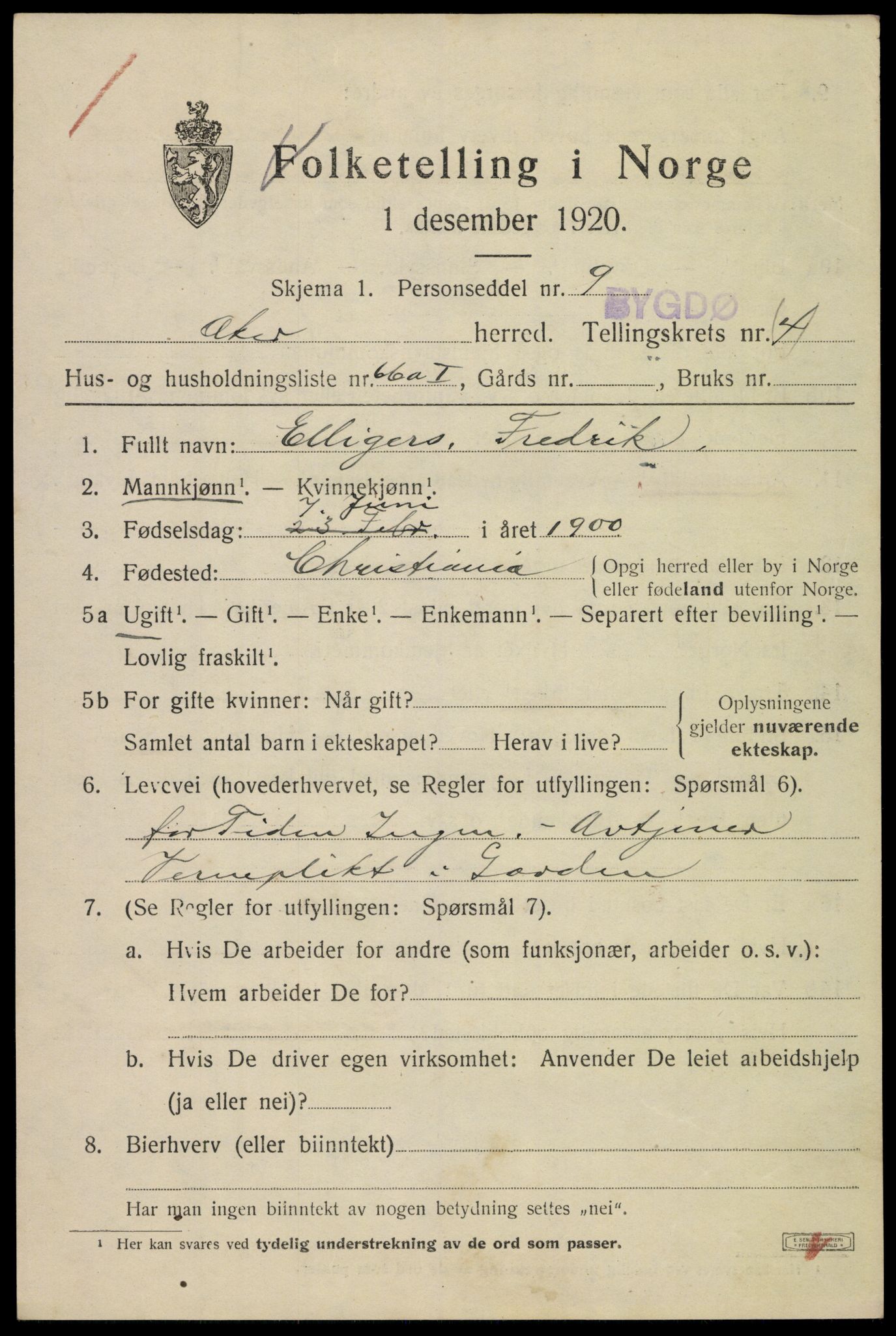 SAO, 1920 census for Aker, 1920, p. 30108