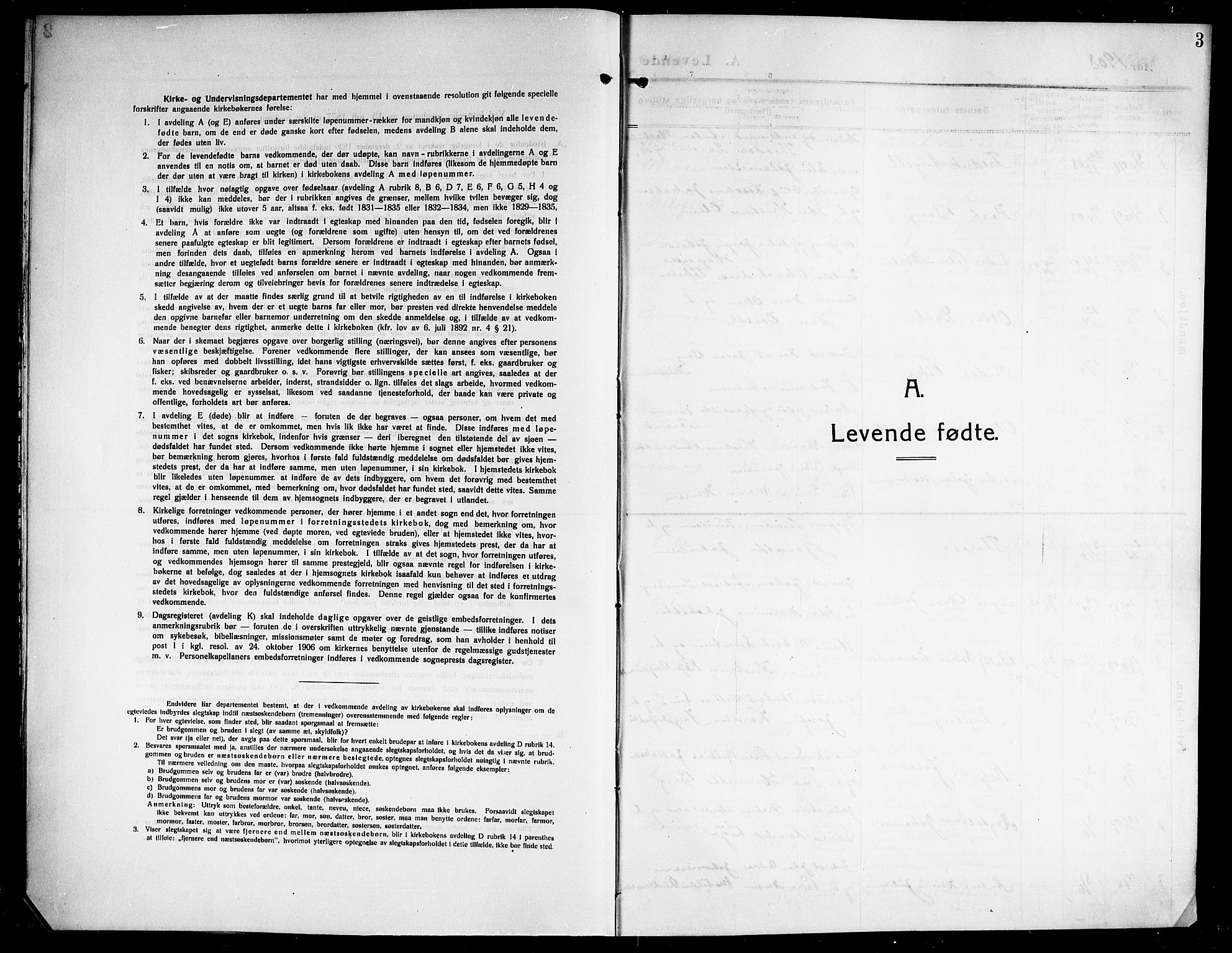 Ministerialprotokoller, klokkerbøker og fødselsregistre - Nordland, AV/SAT-A-1459/843/L0639: Parish register (copy) no. 843C08, 1908-1924, p. 3