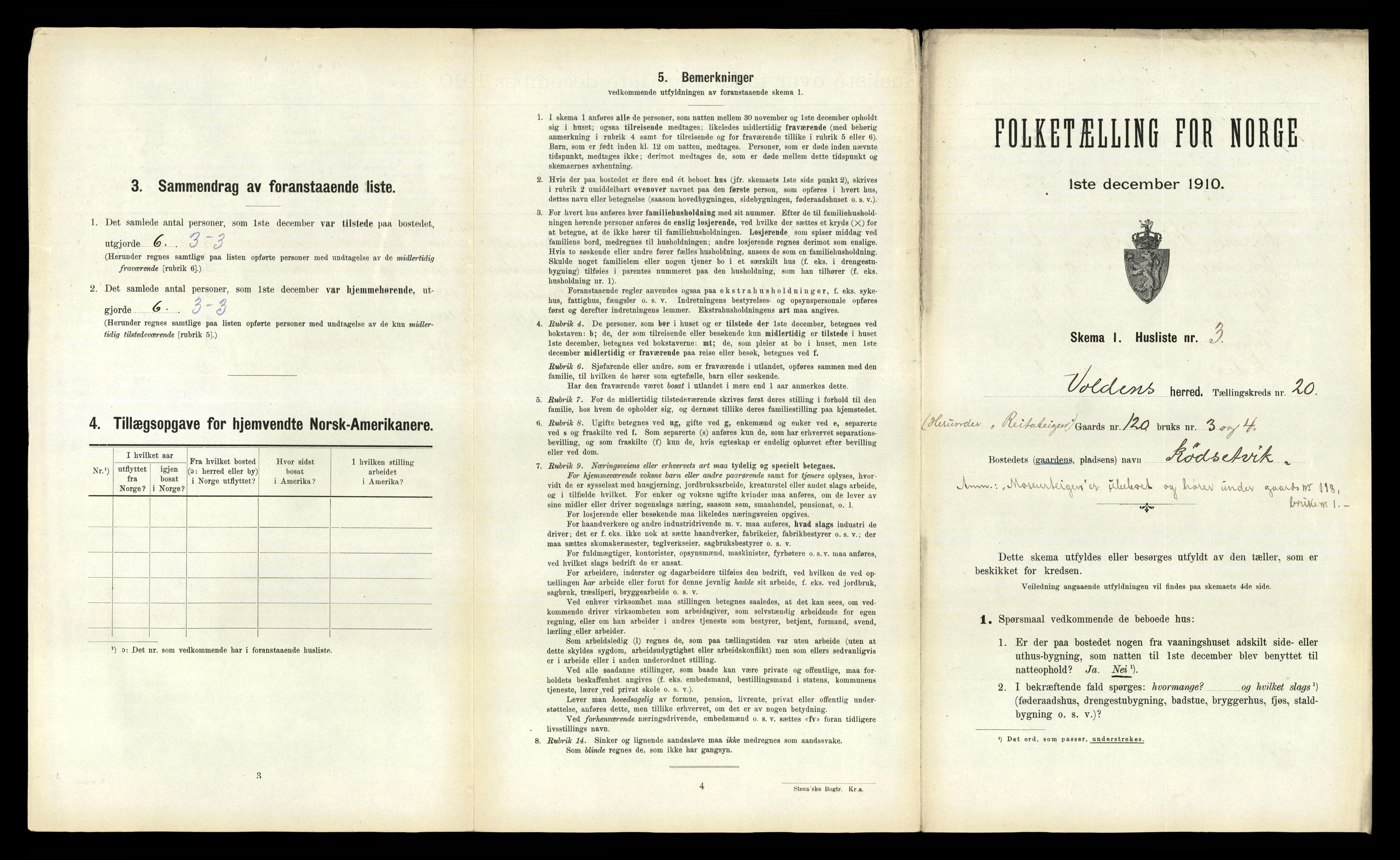 RA, 1910 census for Volda, 1910, p. 1370