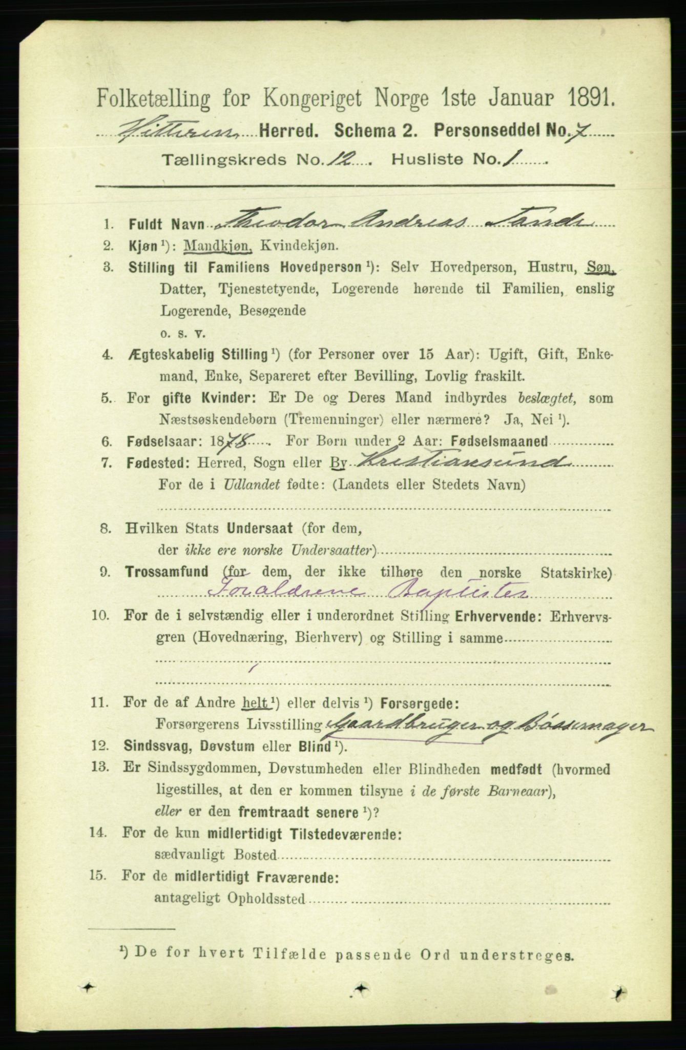 RA, 1891 census for 1617 Hitra, 1891, p. 2569