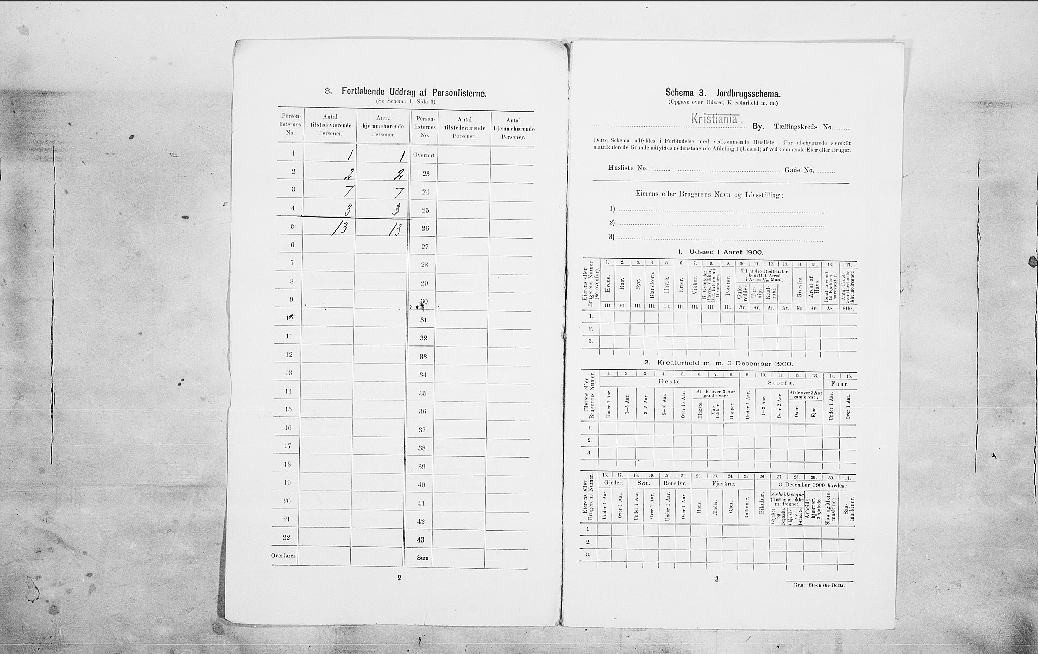 SAO, 1900 census for Kristiania, 1900, p. 89164