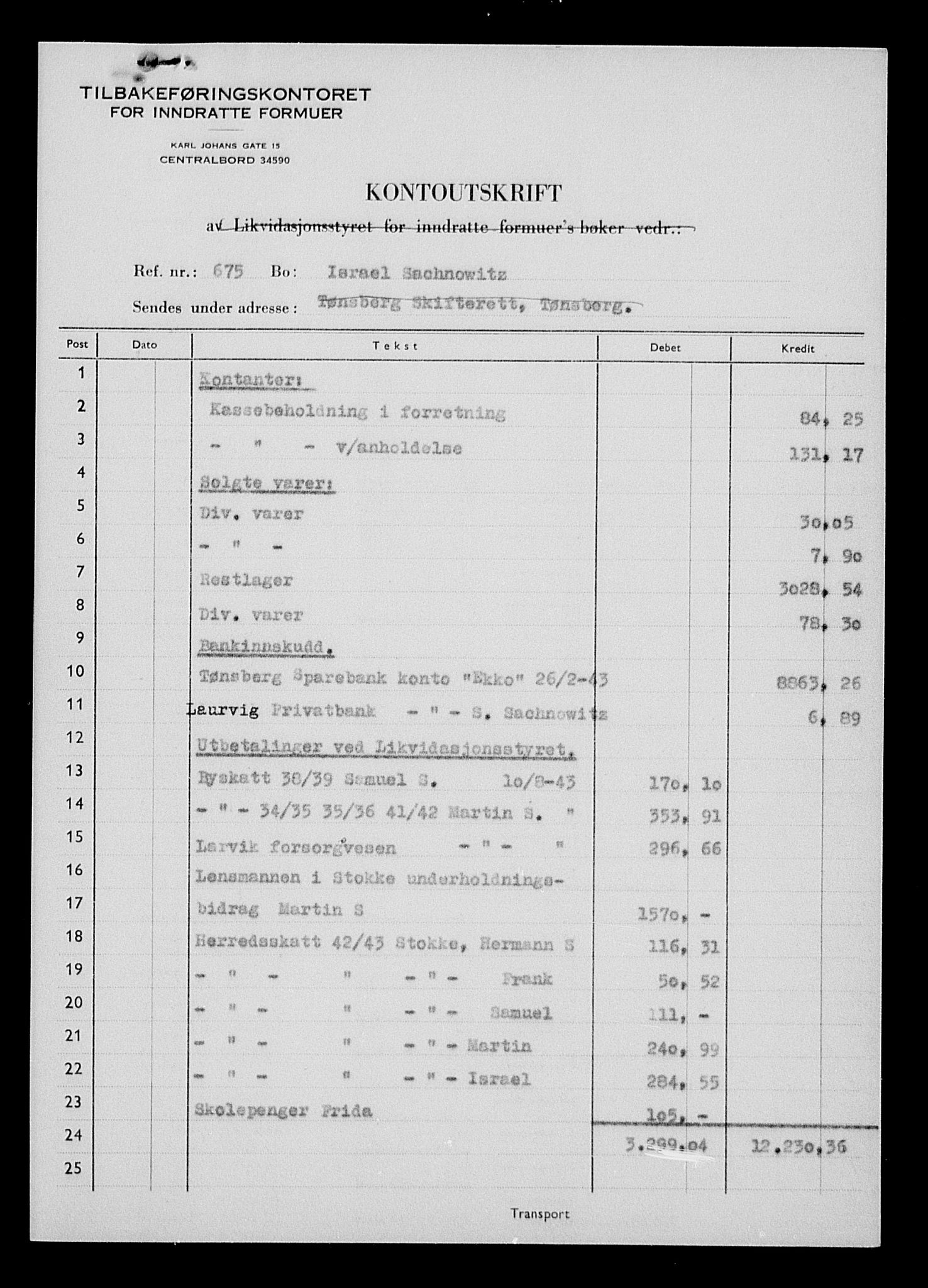 Justisdepartementet, Tilbakeføringskontoret for inndratte formuer, AV/RA-S-1564/H/Hc/Hcd/L1005: --, 1945-1947, p. 30