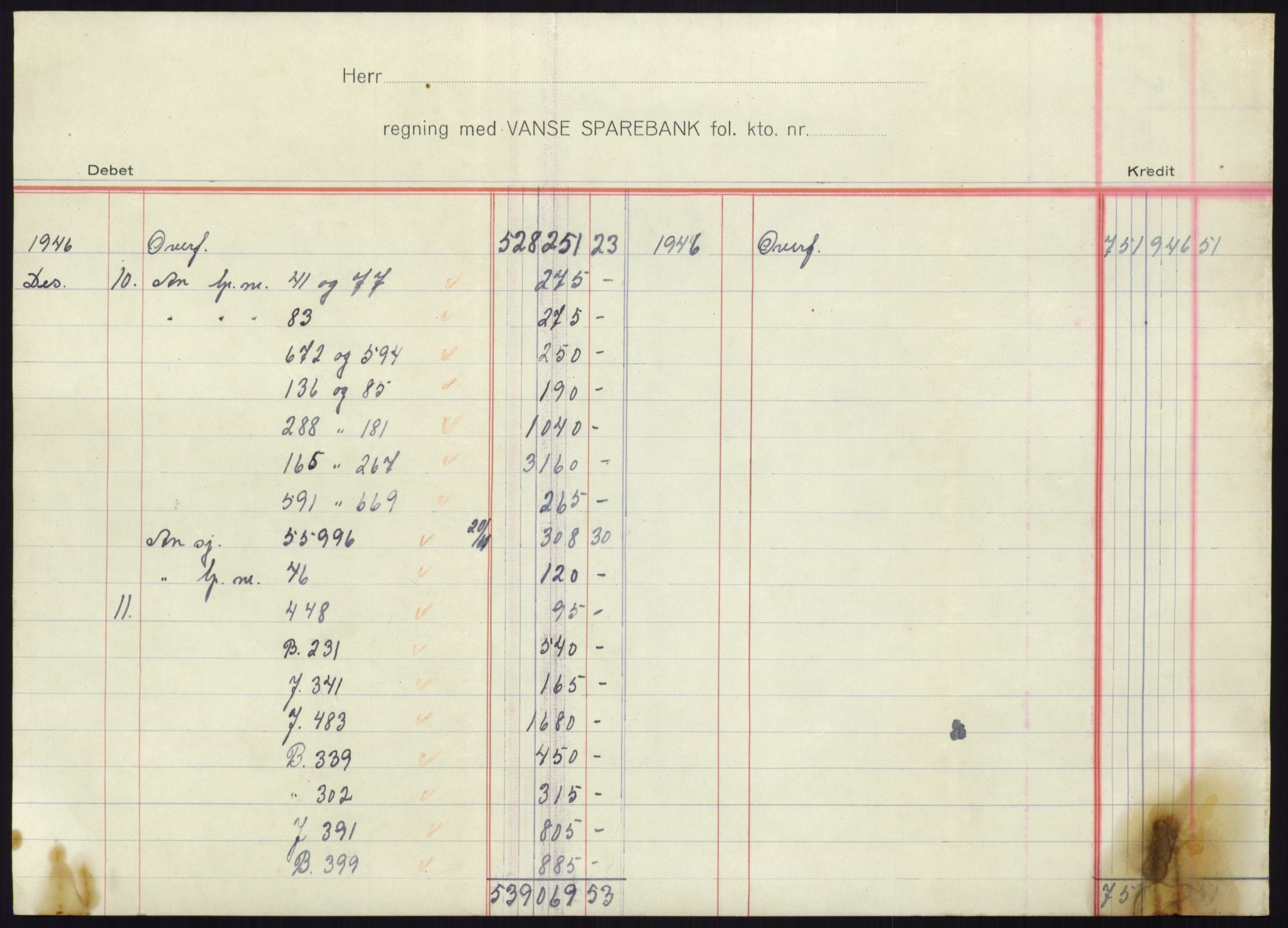 Forsvarsdepartementet, 10. kontor / Oppgjørskontoret, AV/RA-RAFA-1225/D/Db/L0180: Lista oppgjørskontor, 1942-1952, p. 2111