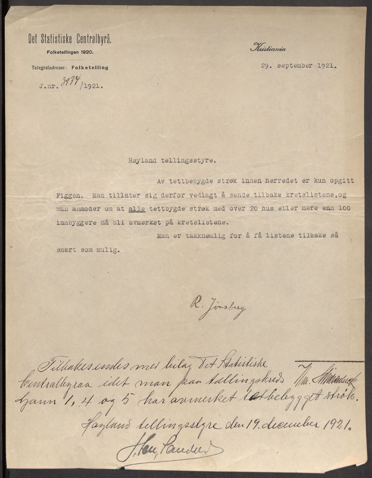 SAST, 1920 census for Høyland, 1920, p. 4