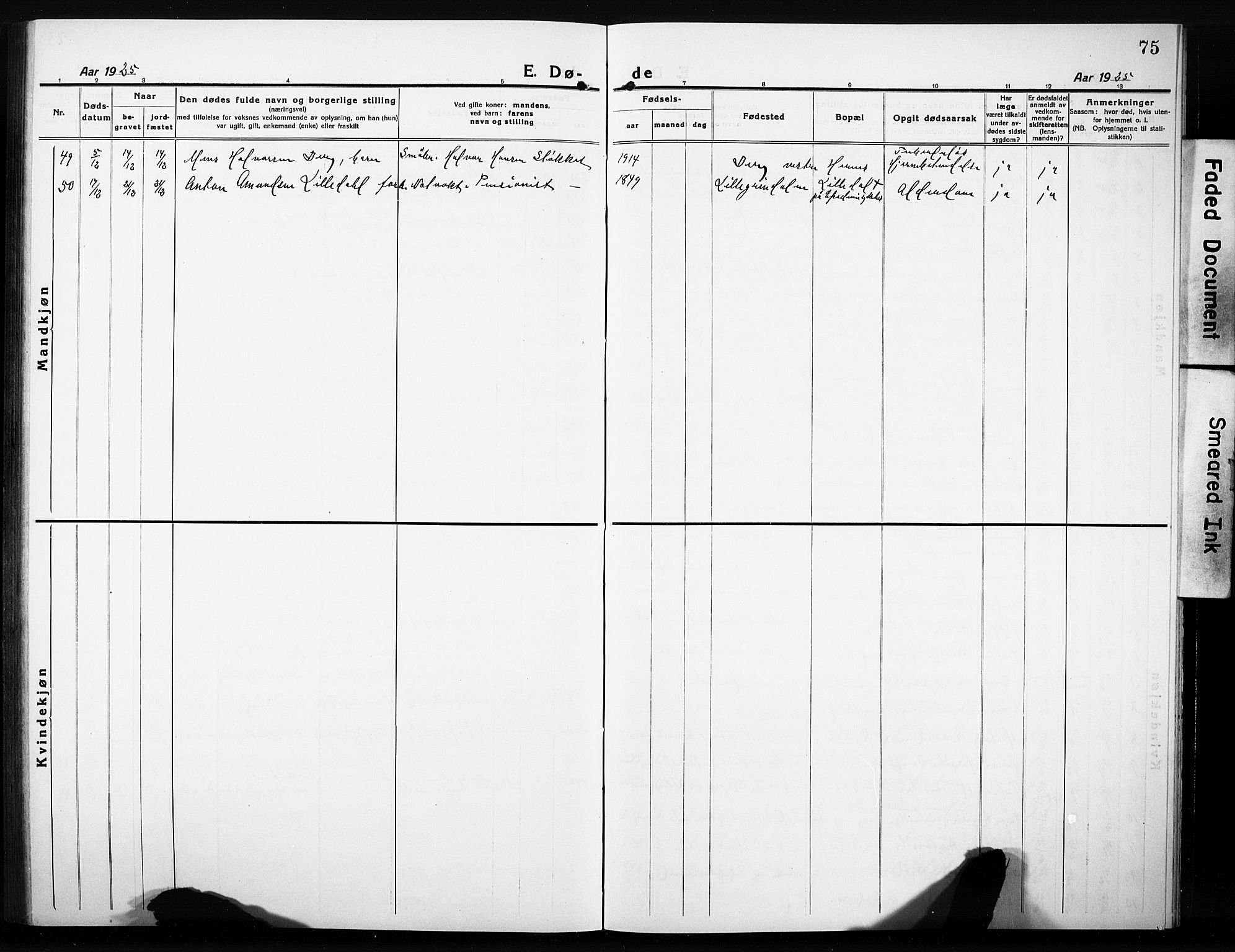 Elverum prestekontor, AV/SAH-PREST-044/H/Ha/Hab/L0014: Parish register (copy) no. 14, 1922-1933, p. 75