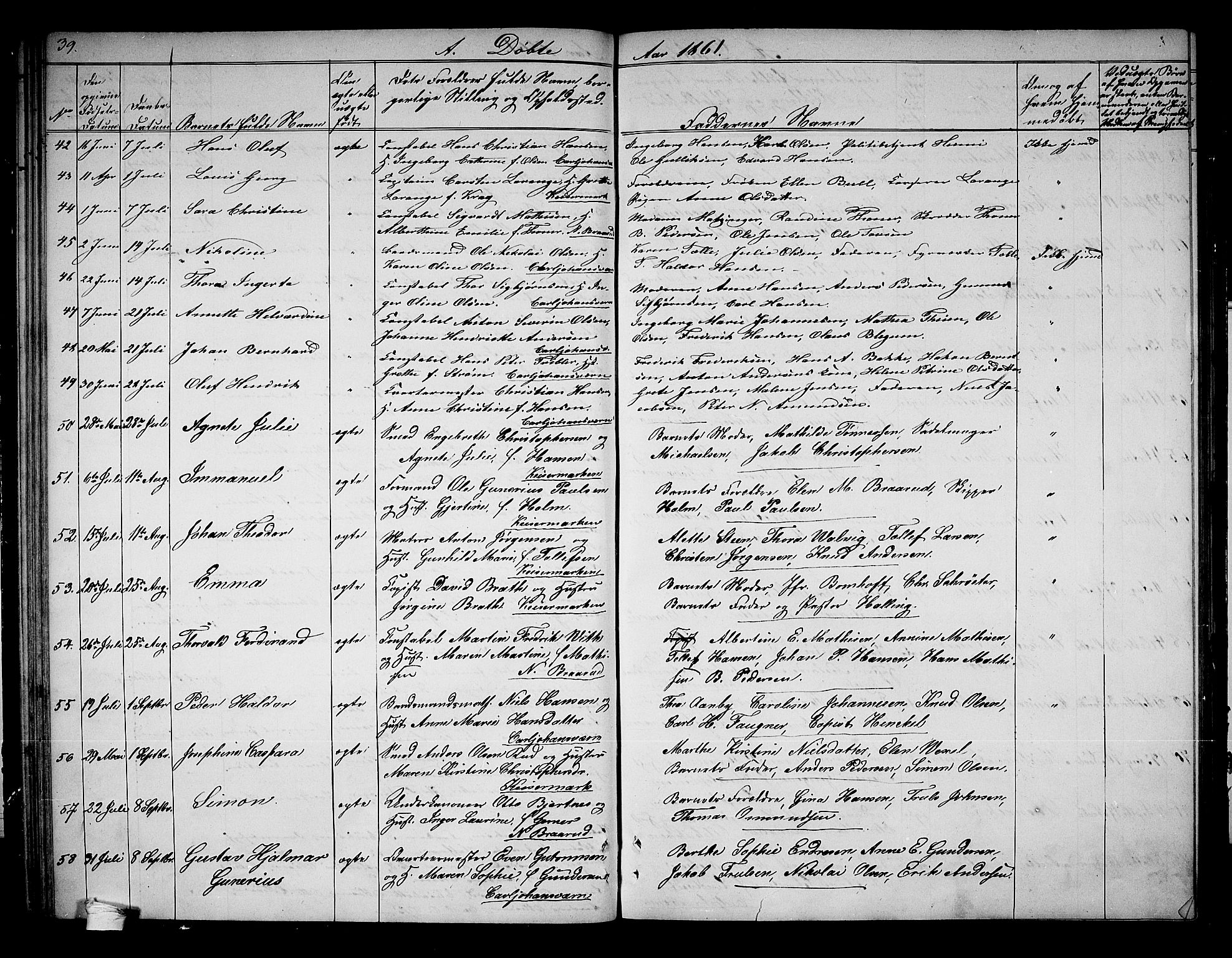 Horten kirkebøker, AV/SAKO-A-348/G/Ga/L0001: Parish register (copy) no. 1, 1855-1863, p. 39