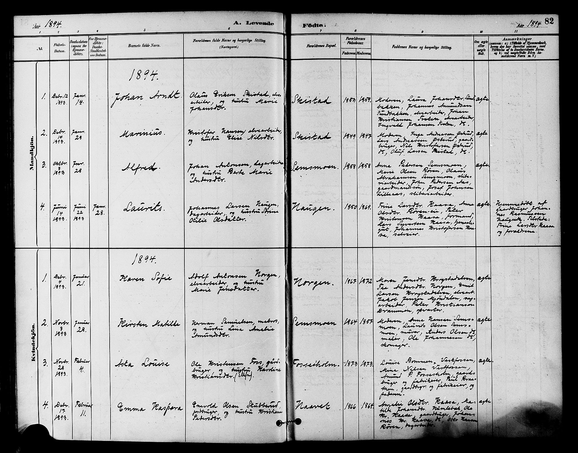 Eiker kirkebøker, SAKO/A-4/F/Fb/L0002: Parish register (official) no. II 2, 1889-1896, p. 82