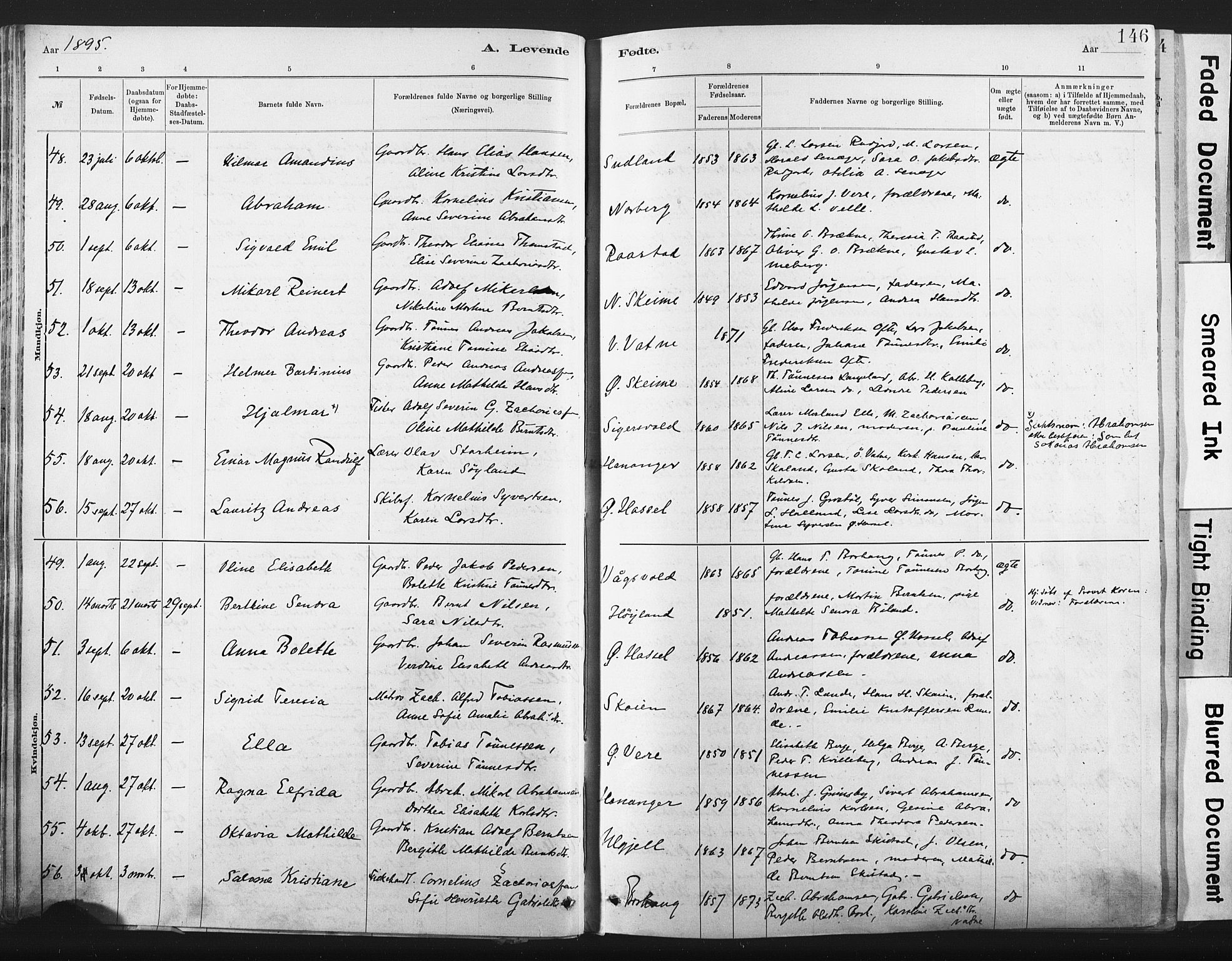 Lista sokneprestkontor, AV/SAK-1111-0027/F/Fa/L0012: Parish register (official) no. A 12, 1879-1903, p. 146