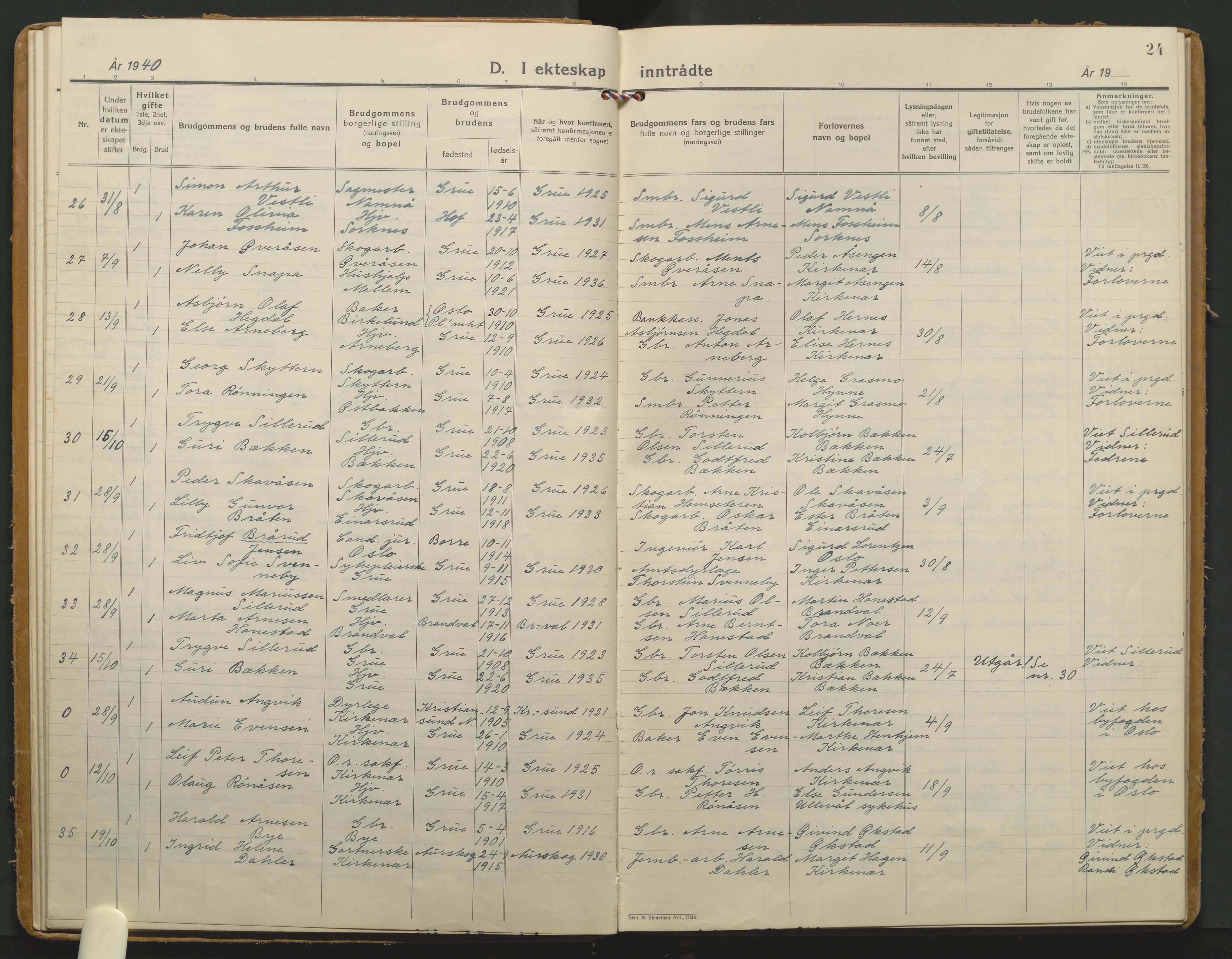 Grue prestekontor, AV/SAH-PREST-036/H/Ha/Haa/L0020: Parish register (official) no. 20, 1935-1946, p. 24