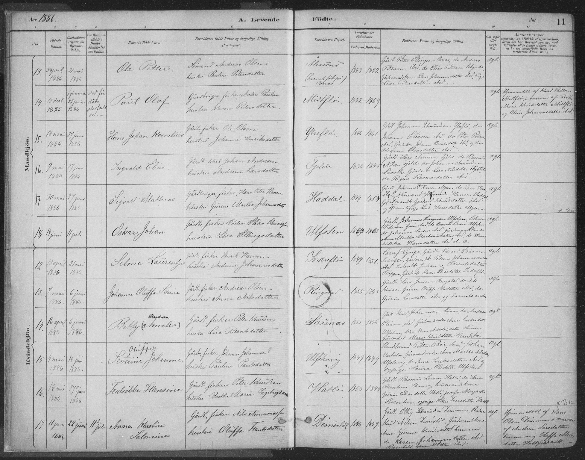 Ministerialprotokoller, klokkerbøker og fødselsregistre - Møre og Romsdal, SAT/A-1454/509/L0106: Parish register (official) no. 509A04, 1883-1922, p. 11