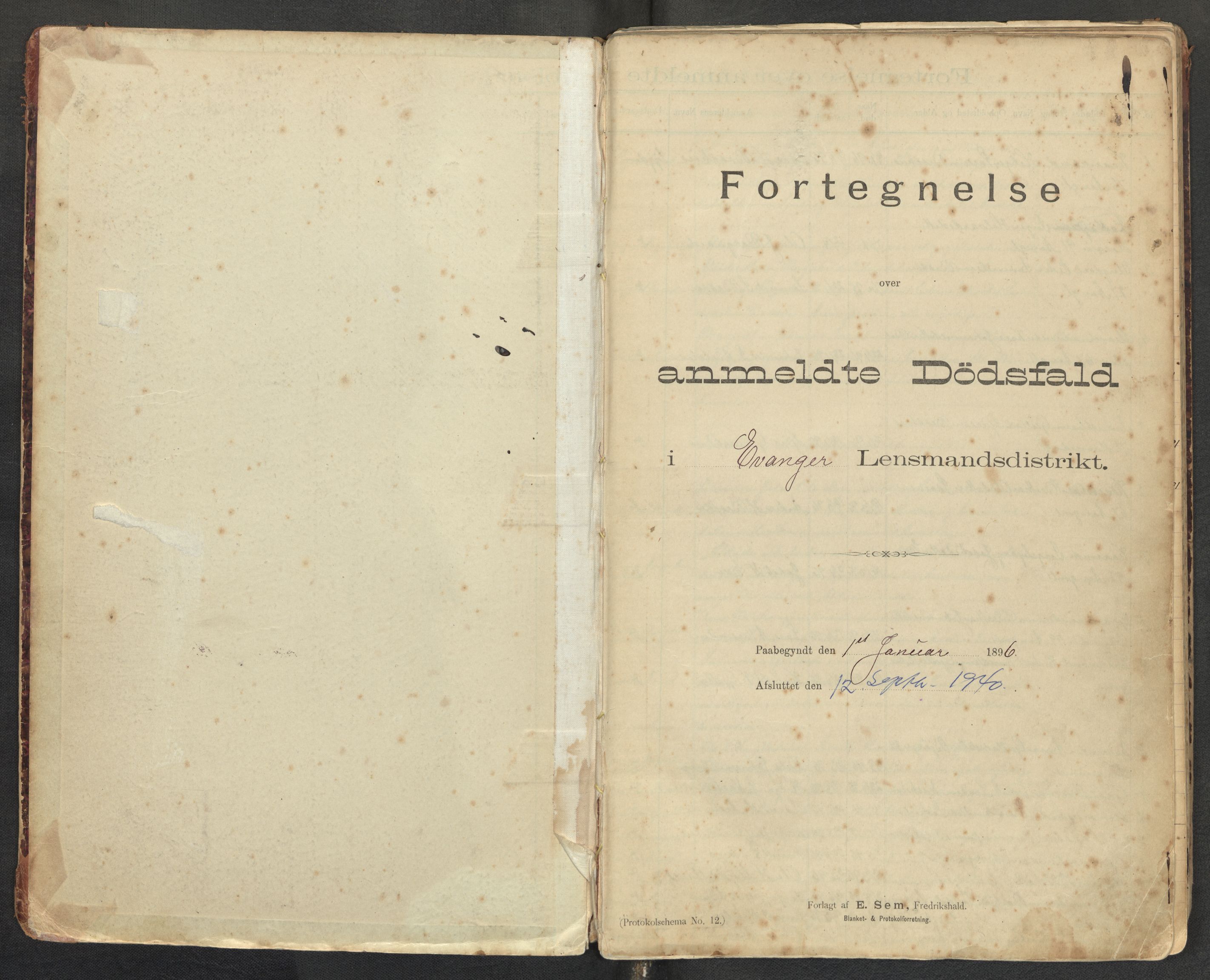 Lensmannen i Evanger, SAB/A-31701/0006/L0001: Dødsfallprotokoll, 1896-1940