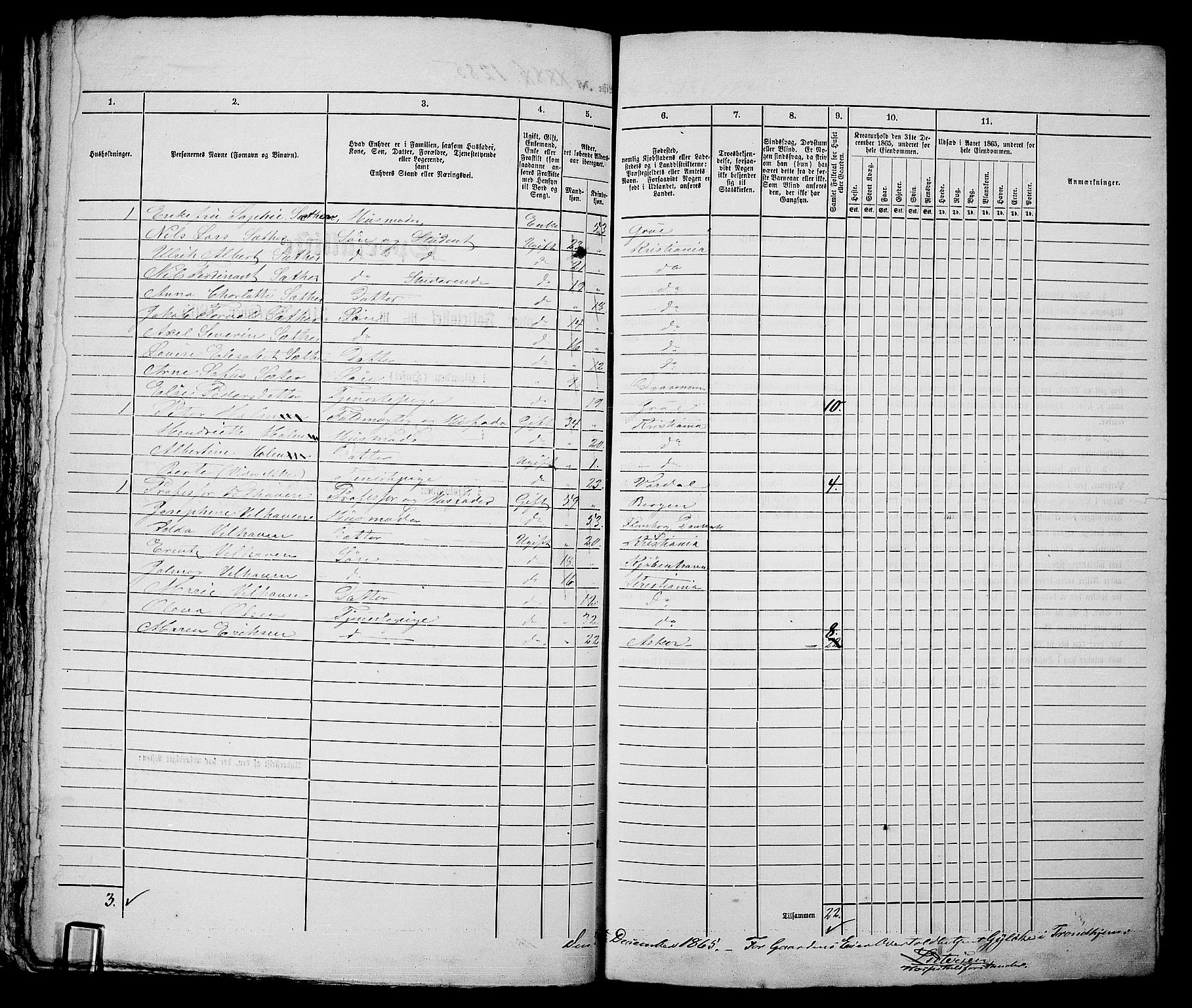 RA, 1865 census for Kristiania, 1865, p. 2913