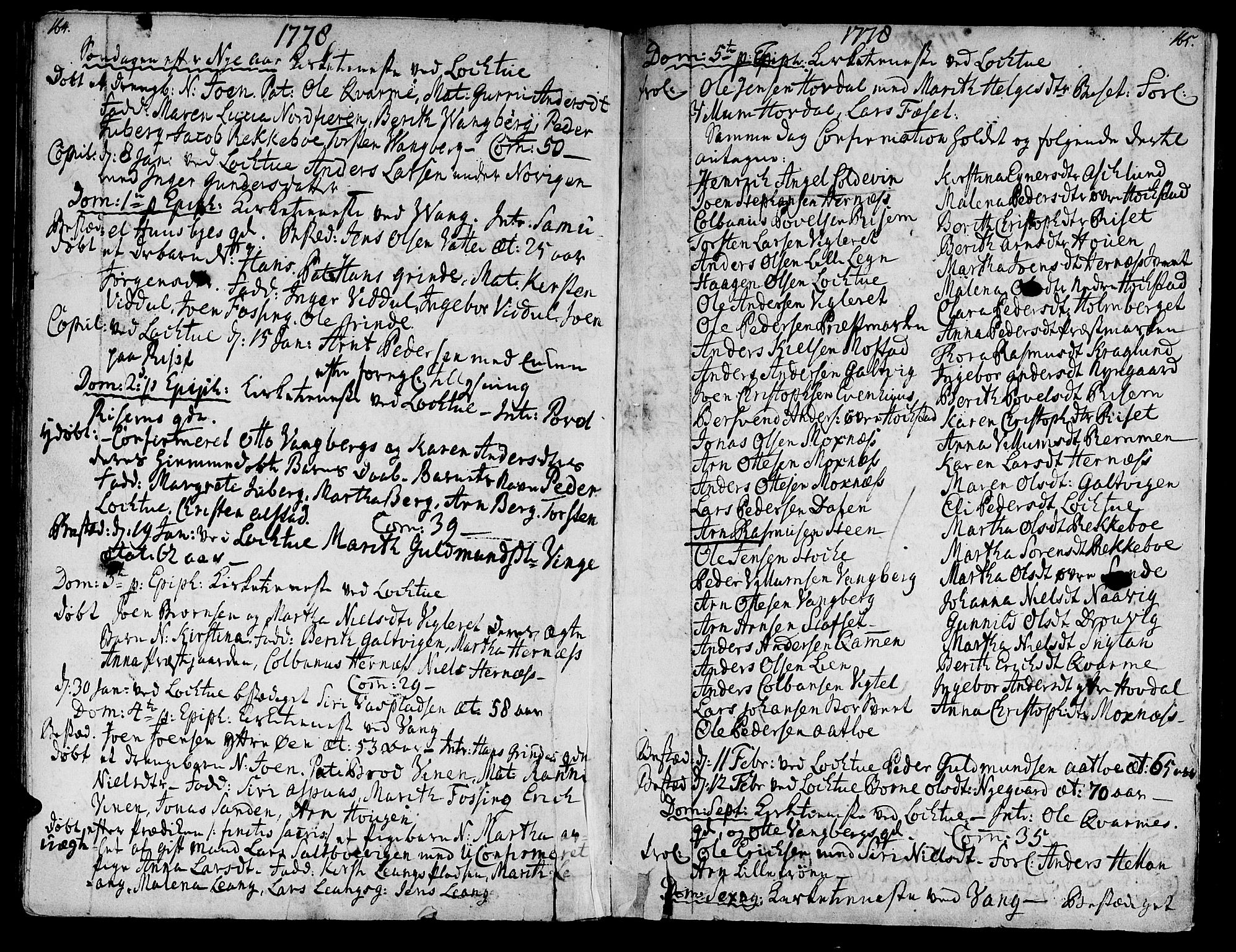Ministerialprotokoller, klokkerbøker og fødselsregistre - Nord-Trøndelag, AV/SAT-A-1458/713/L0109: Parish register (official) no. 713A01, 1750-1778, p. 164-165