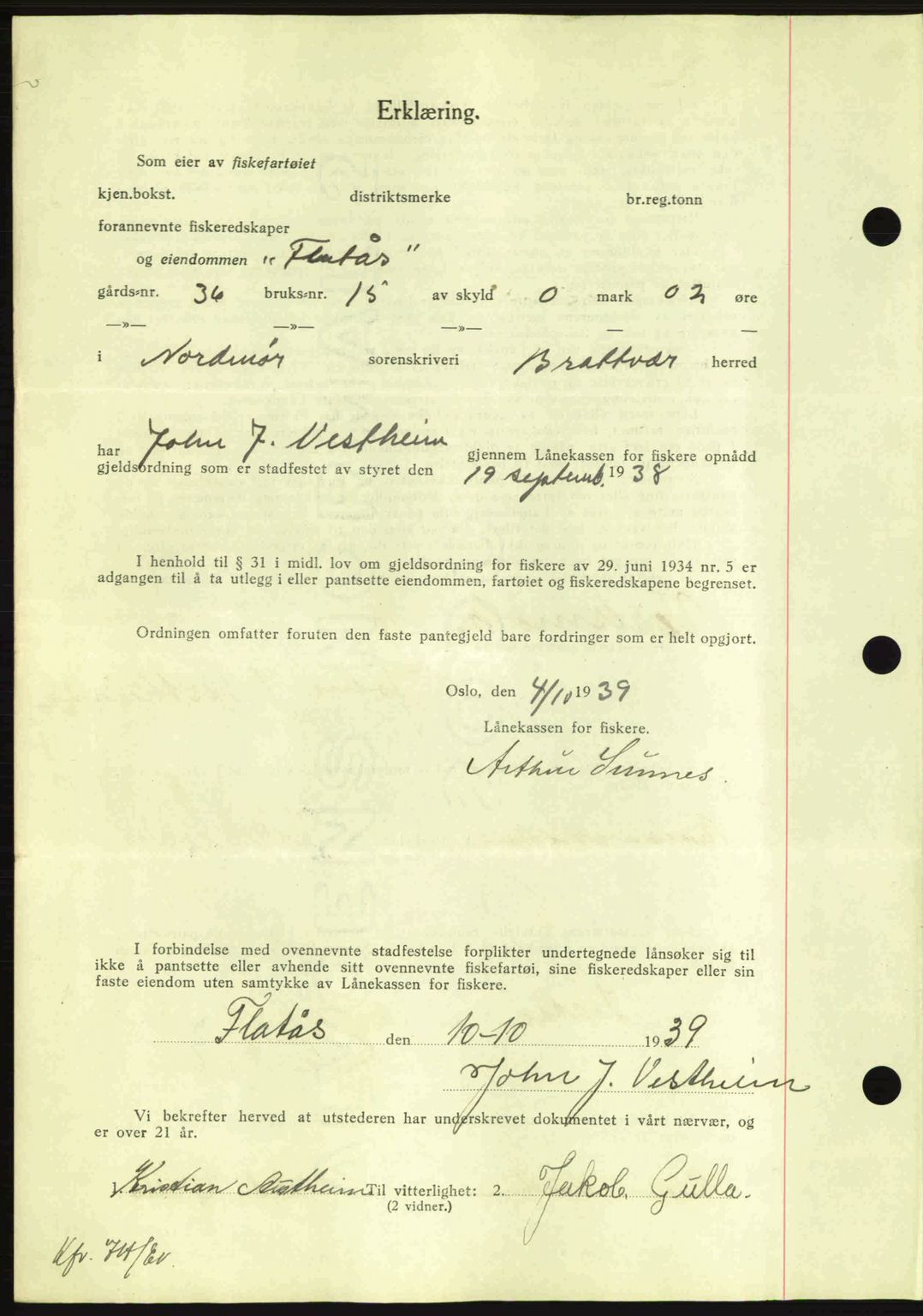 Nordmøre sorenskriveri, AV/SAT-A-4132/1/2/2Ca: Mortgage book no. B86, 1939-1940, Diary no: : 615/1940