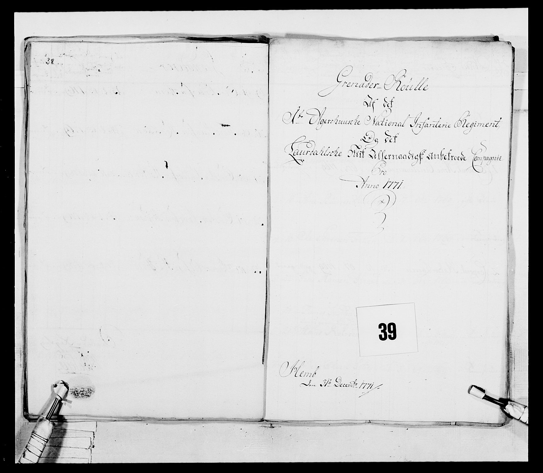 Generalitets- og kommissariatskollegiet, Det kongelige norske kommissariatskollegium, RA/EA-5420/E/Eh/L0037: 1. Akershusiske nasjonale infanteriregiment, 1767-1773, p. 154