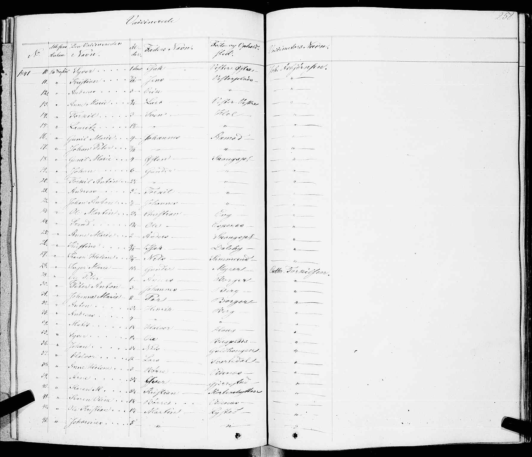 Skiptvet prestekontor Kirkebøker, AV/SAO-A-20009/F/Fa/L0006: Parish register (official) no. 6, 1839-1860, p. 258