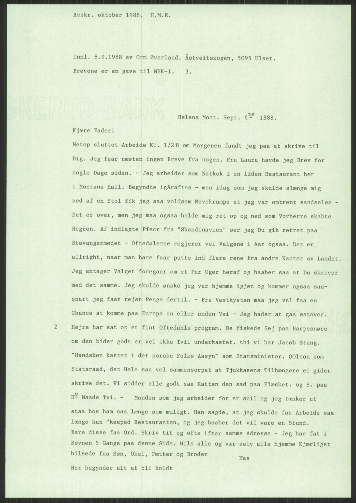 Samlinger til kildeutgivelse, Amerikabrevene, AV/RA-EA-4057/F/L0030: Innlån fra Rogaland: Vatnaland - Øverland, 1838-1914, p. 729