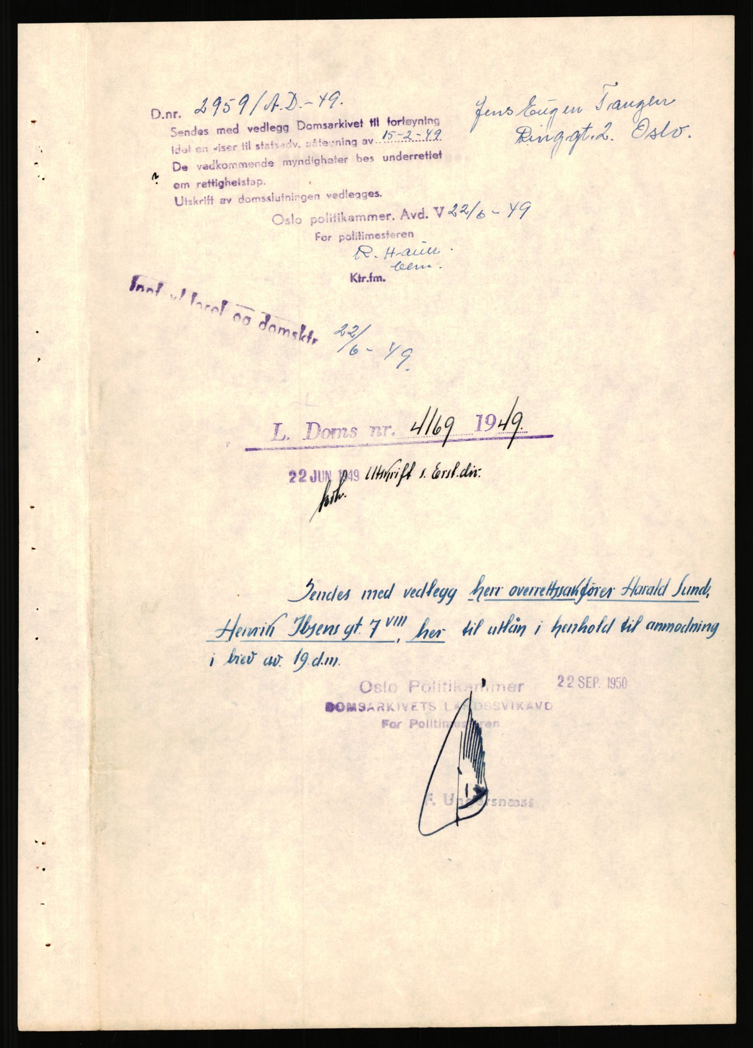 Landssvikarkivet, Oslo politikammer, AV/RA-S-3138-01/D/Da/L1026/0002: Dommer, dnr. 4168 - 4170 / Dnr. 4169, 1945-1948, p. 352