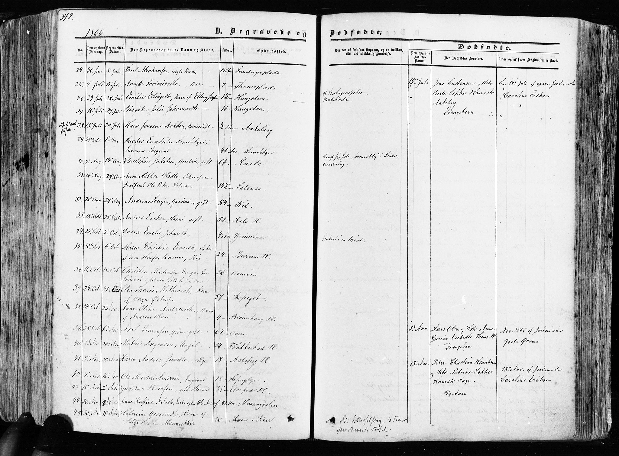 Råde prestekontor kirkebøker, AV/SAO-A-2009/F/Fa/L0006: Parish register (official) no. 6, 1854-1877, p. 349