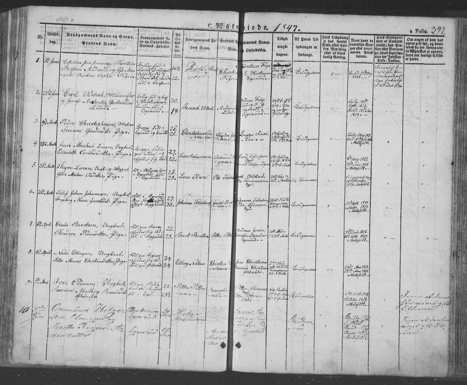 Eigersund sokneprestkontor, AV/SAST-A-101807/S08/L0009: Parish register (official) no. A 9, 1827-1850, p. 397