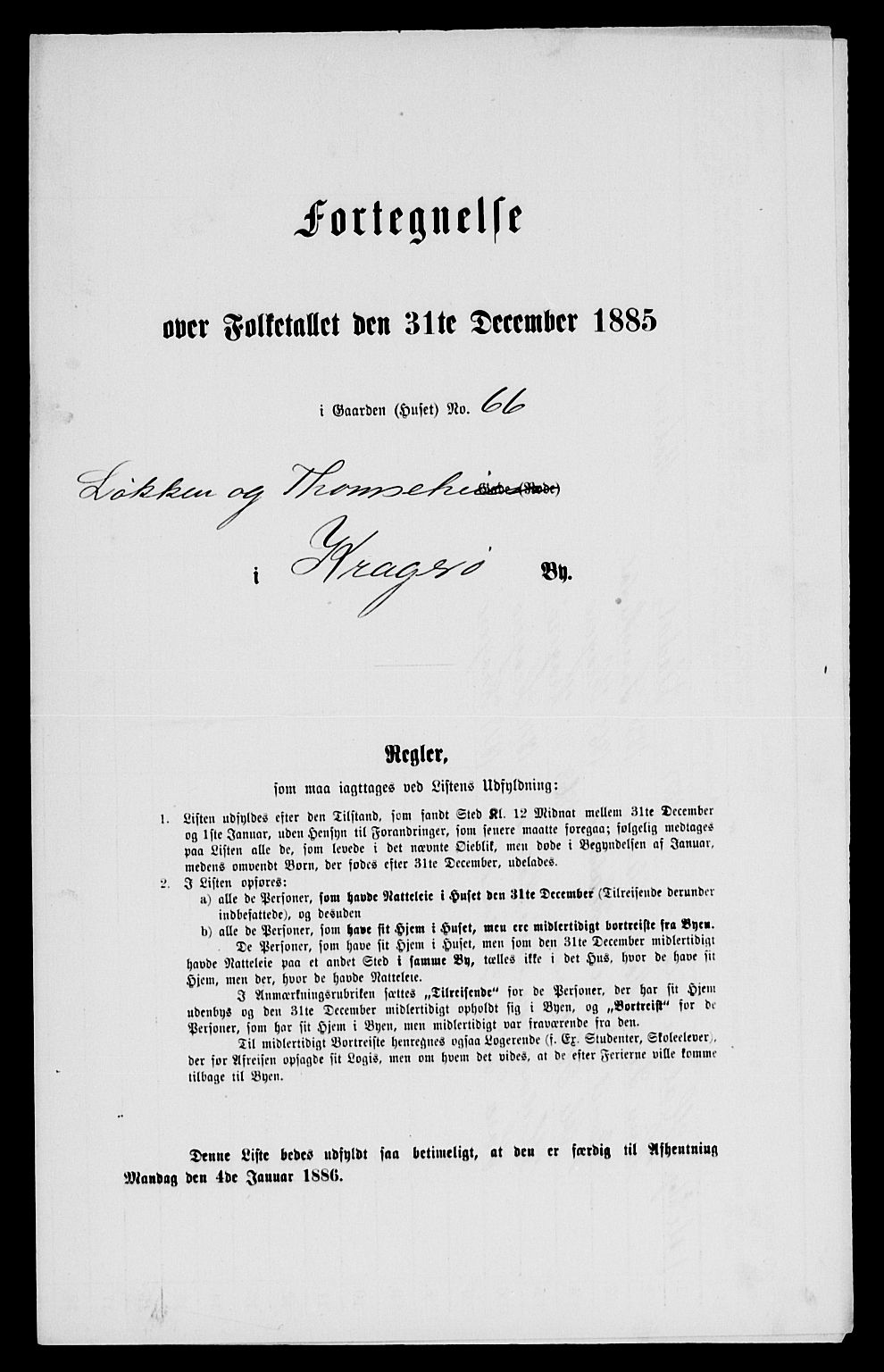 SAKO, 1885 census for 0801 Kragerø, 1885, p. 786