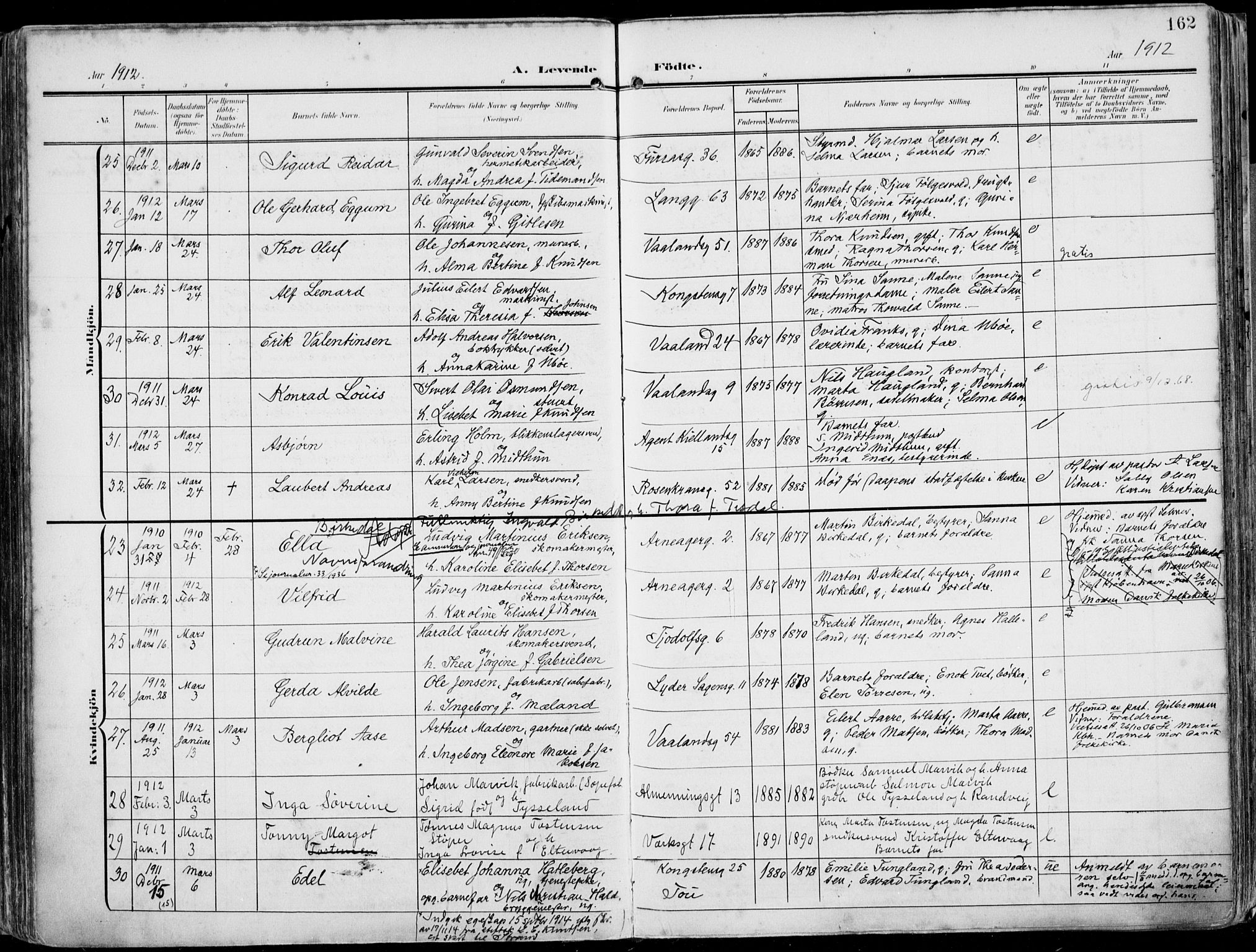 St. Petri sokneprestkontor, AV/SAST-A-101813/002/A/L0005: Parish register (official) no. A 23, 1902-1918, p. 162