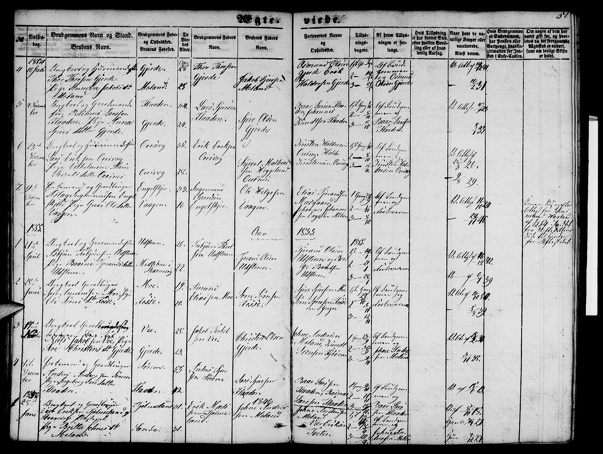 Etne sokneprestembete, SAB/A-75001/H/Hab: Parish register (copy) no. B 2, 1851-1866, p. 51