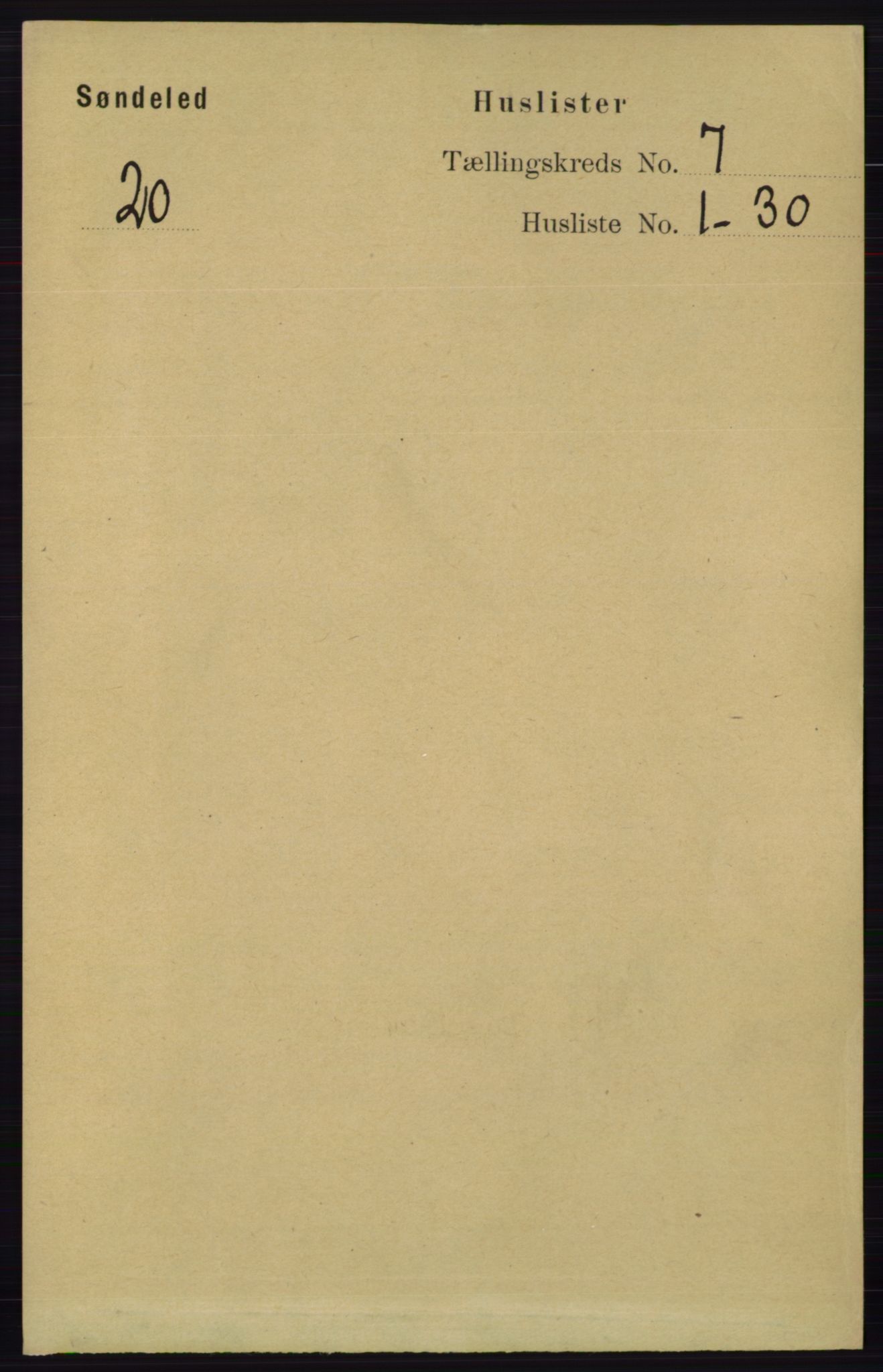 RA, 1891 census for 0913 Søndeled, 1891, p. 2300