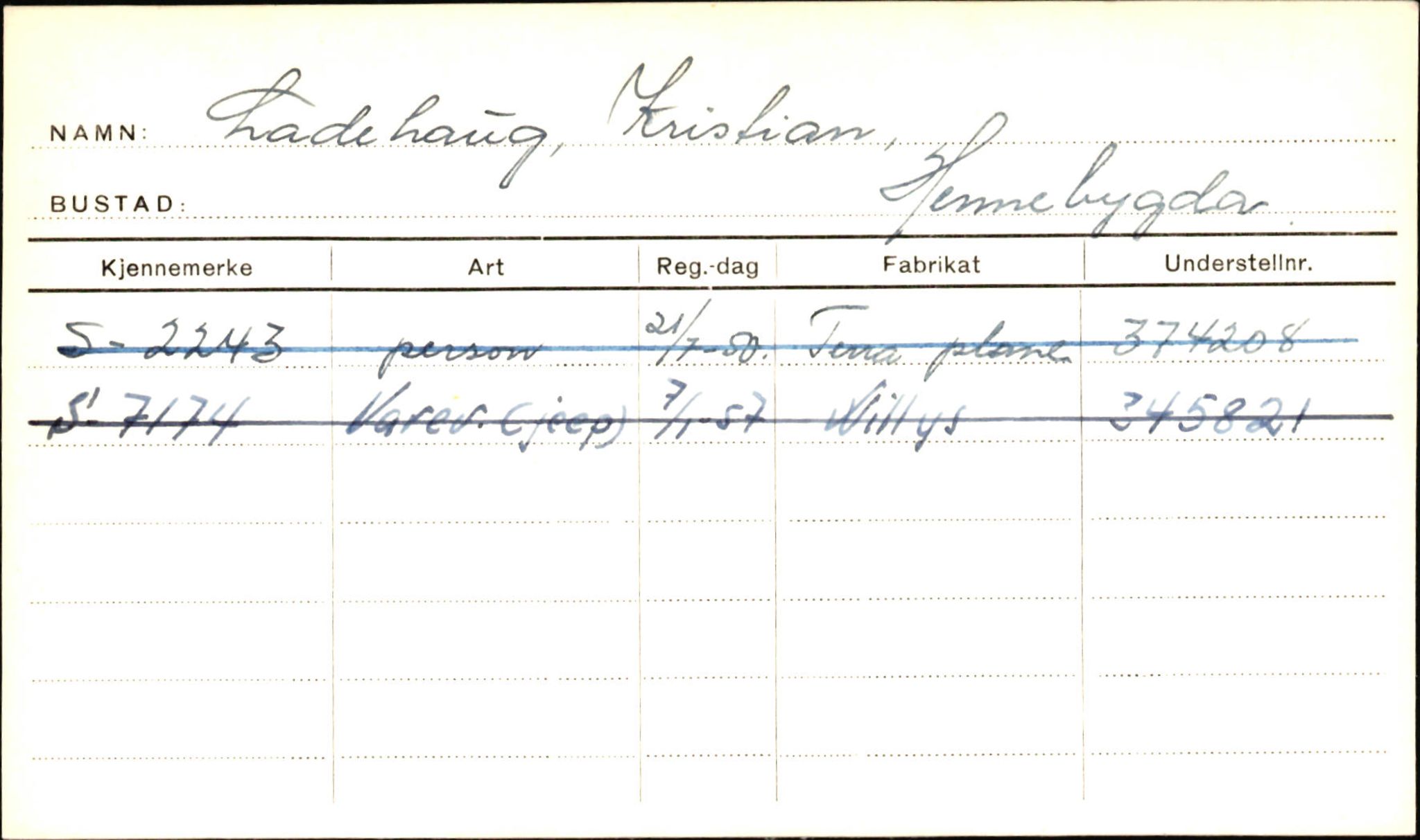 Statens vegvesen, Sogn og Fjordane vegkontor, AV/SAB-A-5301/4/F/L0001B: Eigarregister Fjordane til 1.6.1961, 1930-1961, p. 399