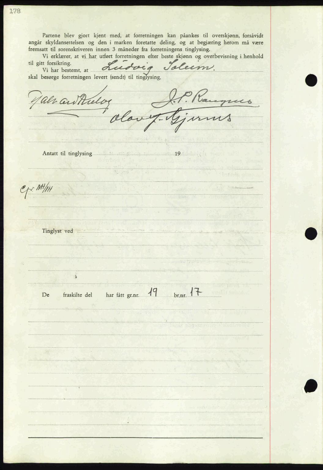 Nordmøre sorenskriveri, AV/SAT-A-4132/1/2/2Ca: Mortgage book no. A81, 1937-1937, Diary no: : 709/1937