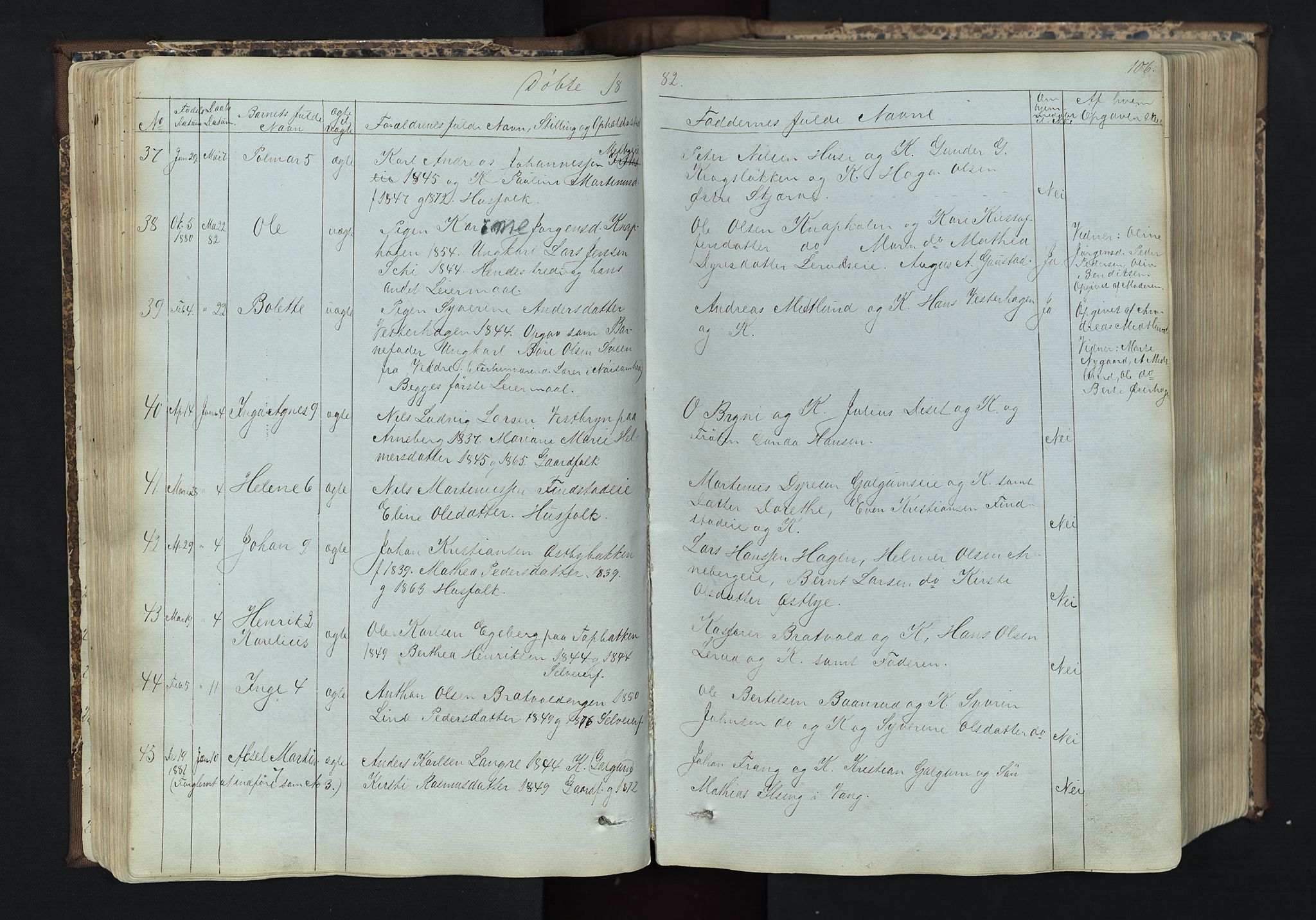 Romedal prestekontor, SAH/PREST-004/L/L0011: Parish register (copy) no. 11, 1867-1895, p. 106