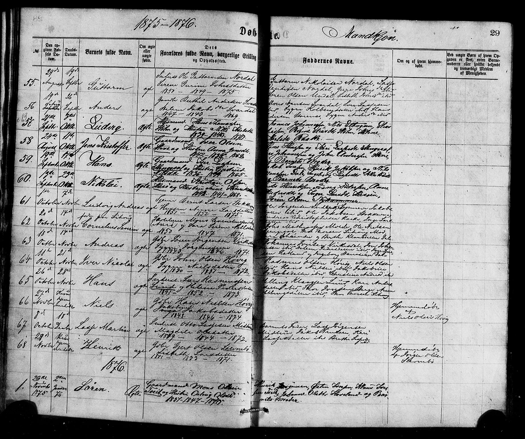 Gulen sokneprestembete, SAB/A-80201/H/Haa/Haaa/L0023: Parish register (official) no. A 23, 1870-1880, p. 29