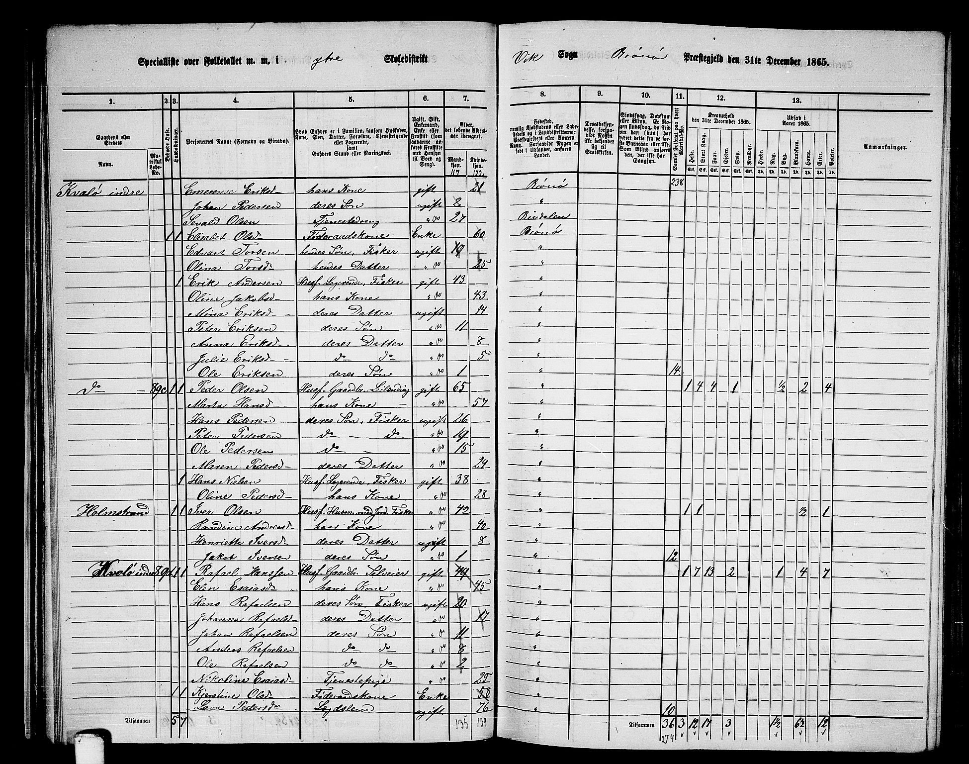 RA, 1865 census for Brønnøy, 1865, p. 41