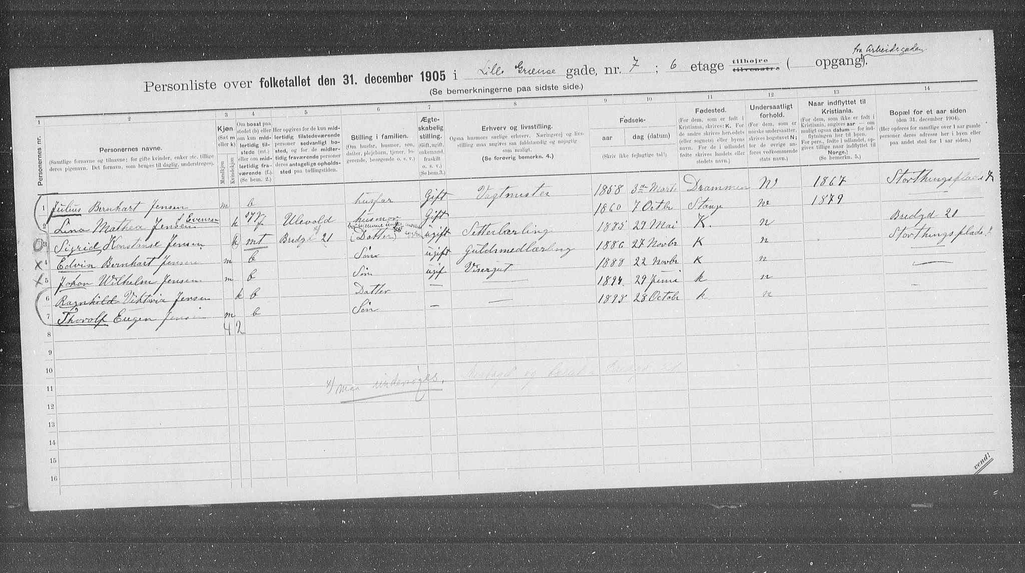 OBA, Municipal Census 1905 for Kristiania, 1905, p. 30249