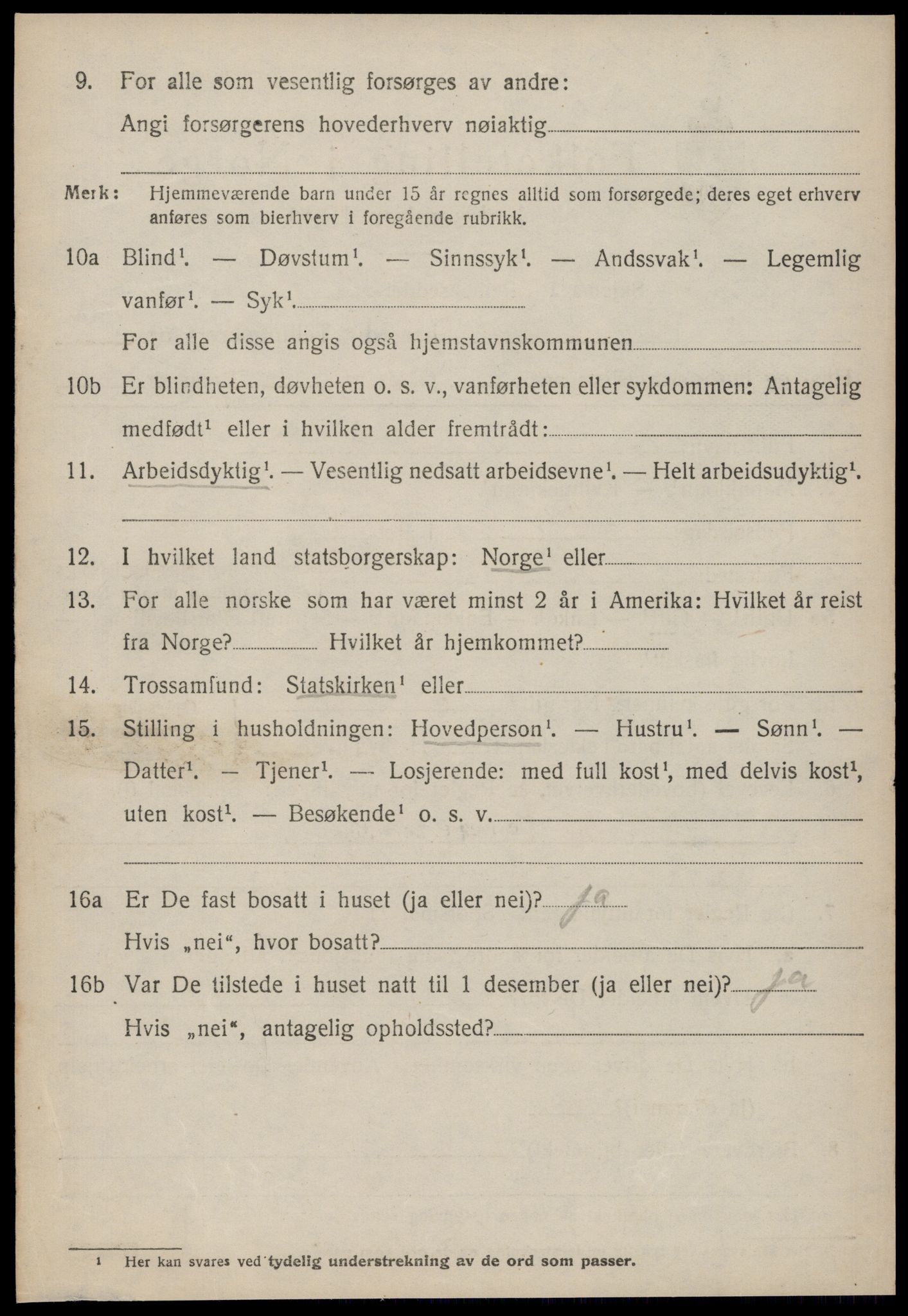 SAT, 1920 census for Vatne, 1920, p. 1081