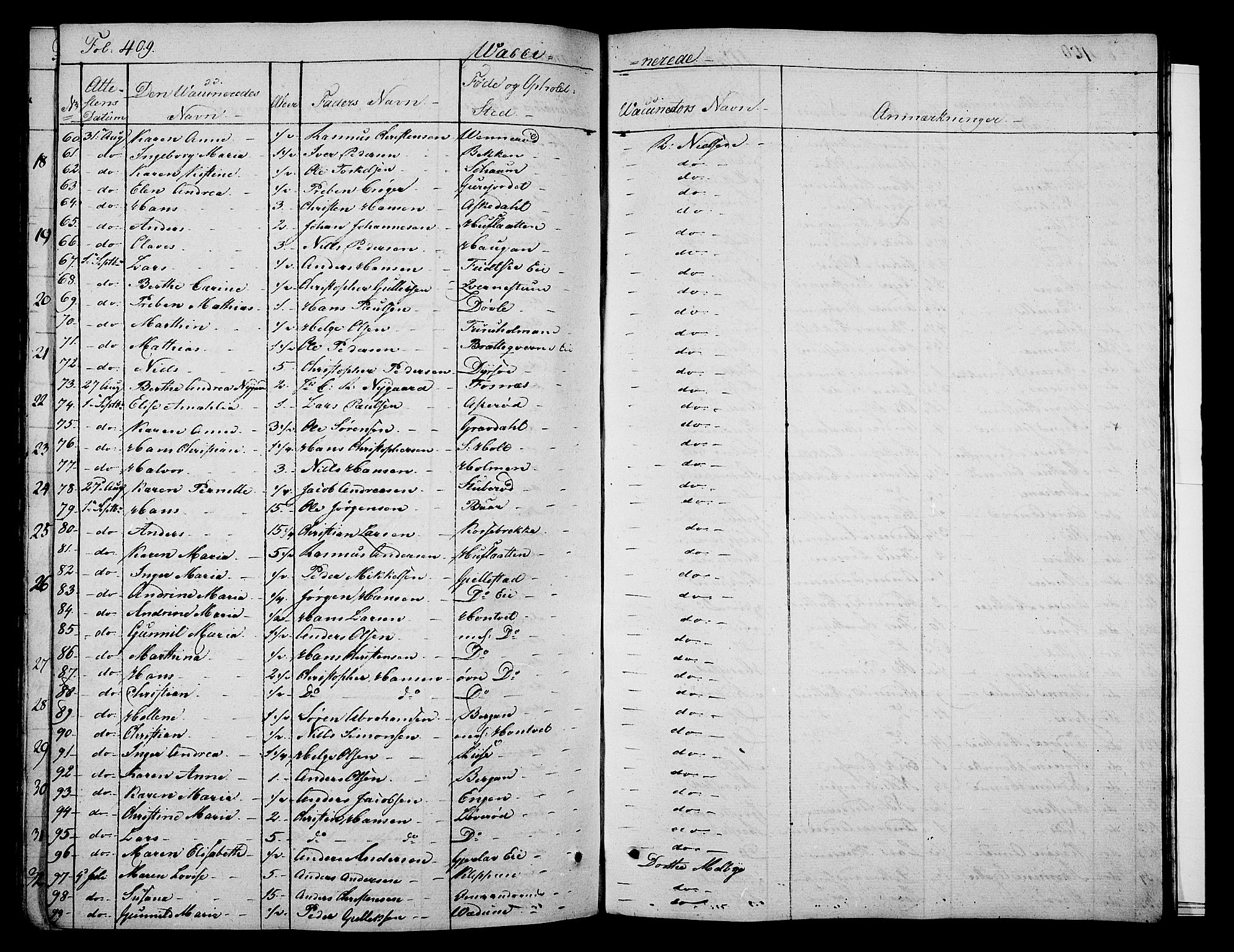Stokke kirkebøker, AV/SAKO-A-320/F/Fa/L0006: Parish register (official) no. I 6, 1826-1843, p. 409