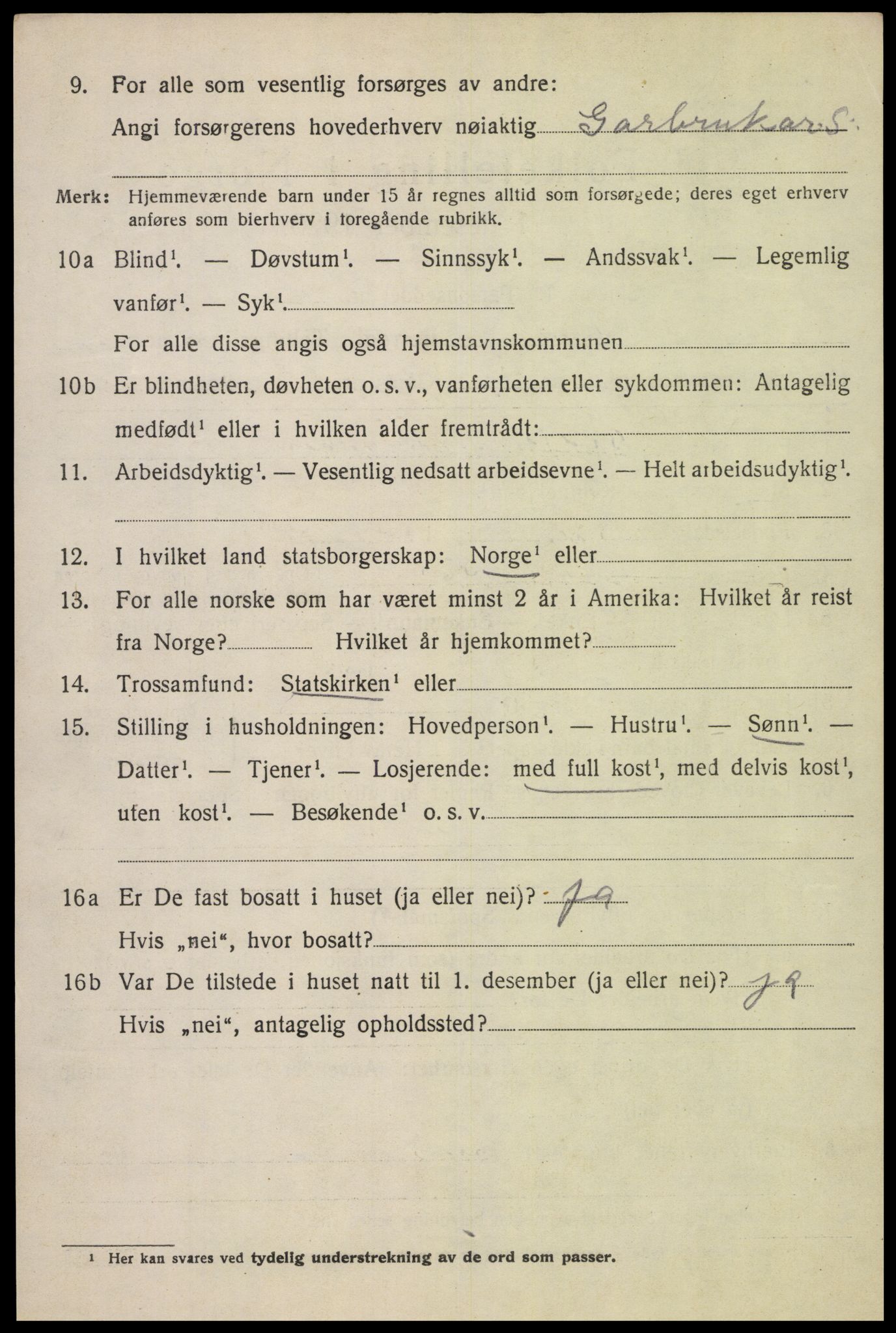 SAK, 1920 census for Kvinesdal, 1920, p. 2112