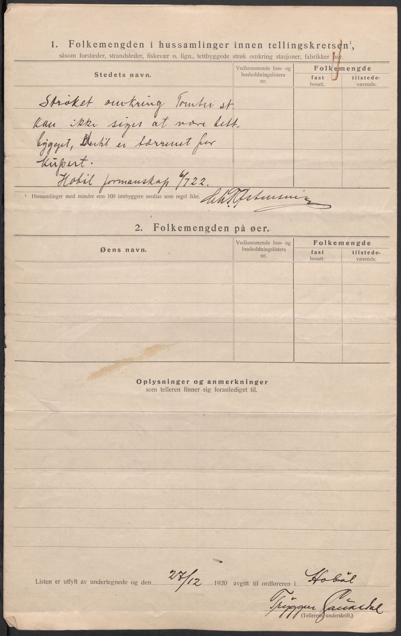 SAO, 1920 census for Hobøl, 1920, p. 28