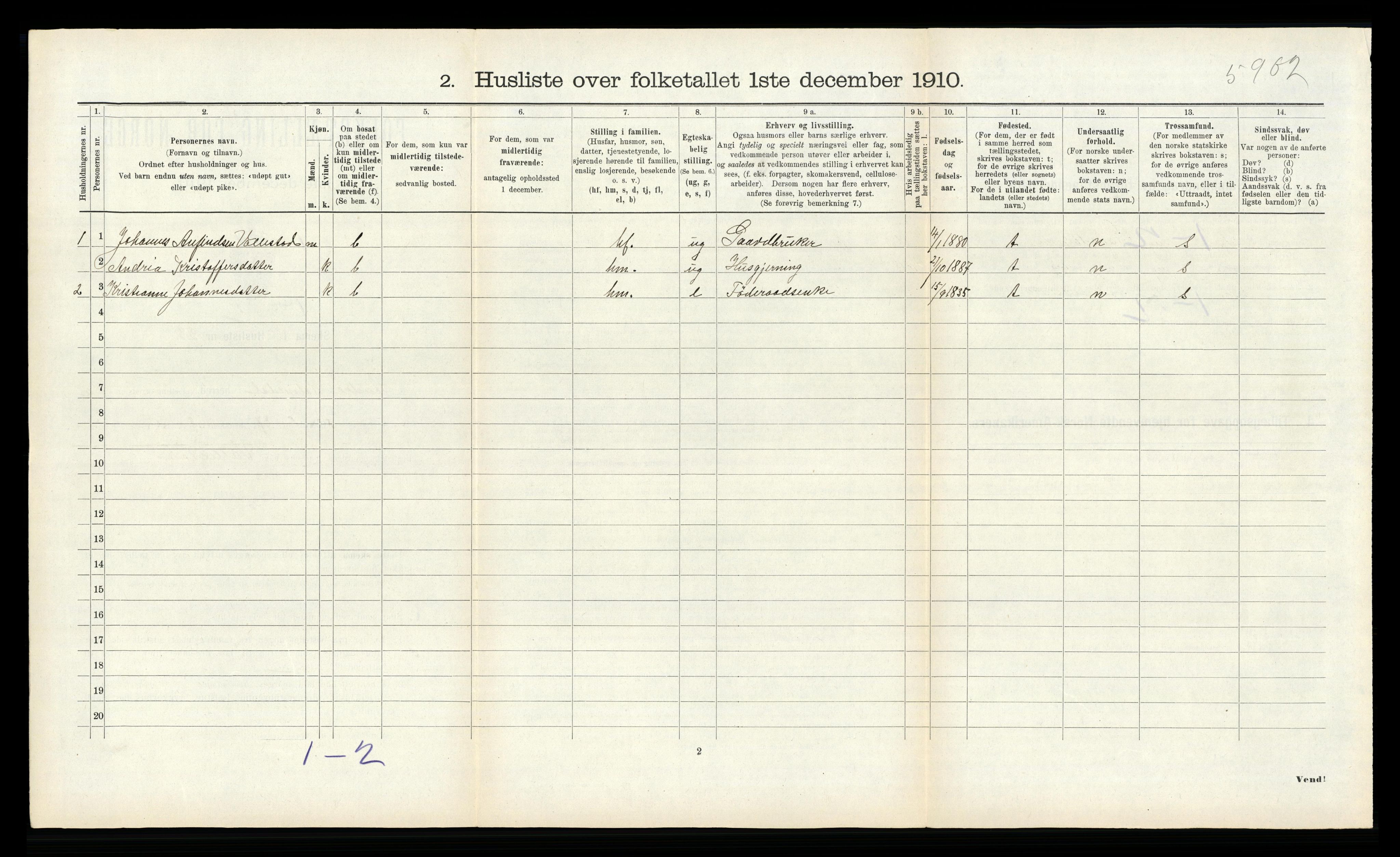 RA, 1910 census for Indre Holmedal, 1910, p. 275