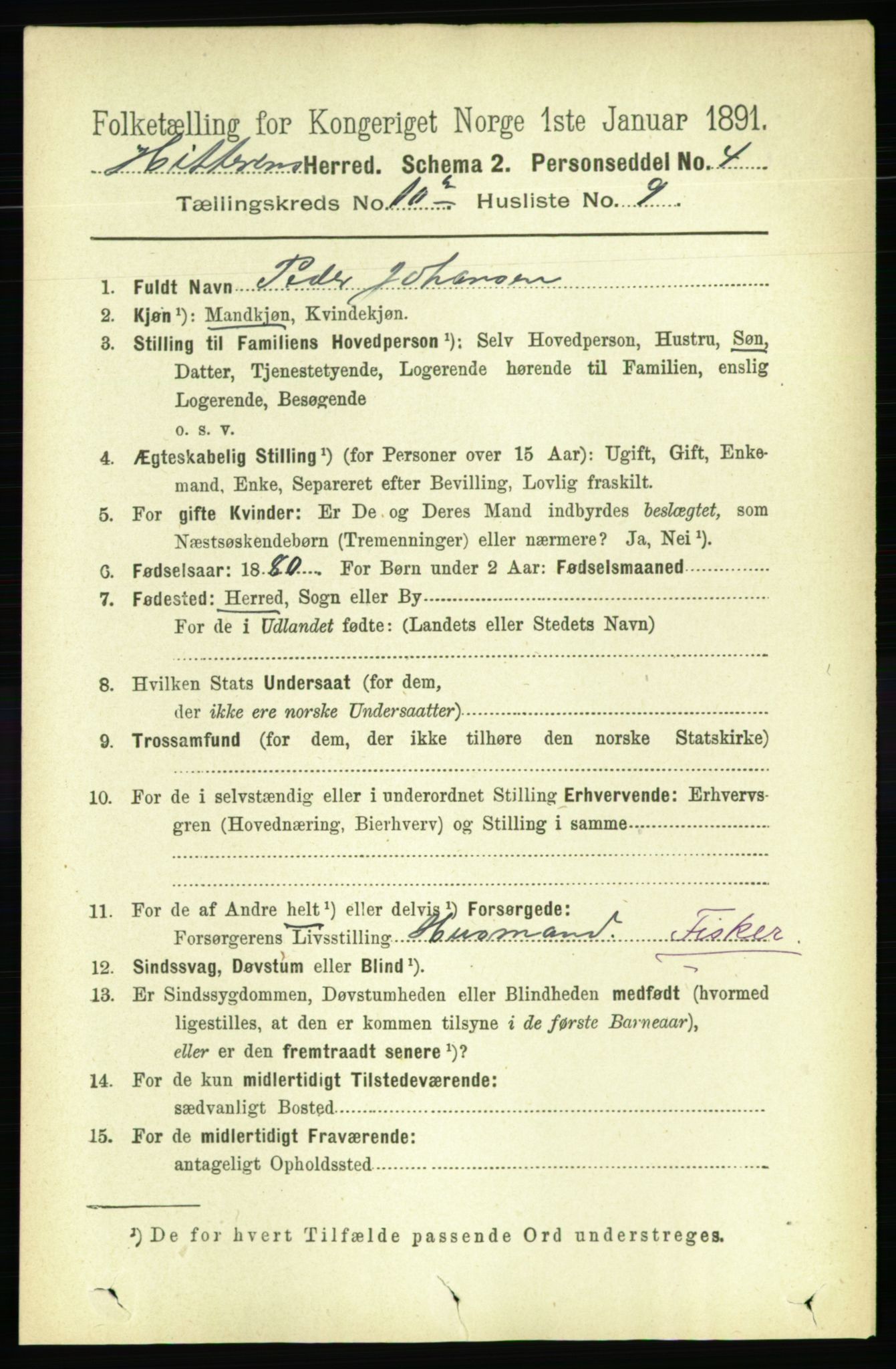 RA, 1891 census for 1617 Hitra, 1891, p. 2286