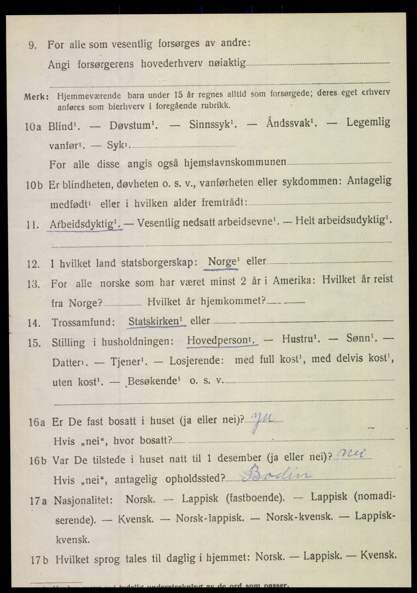 SAT, 1920 census for Kjerringøy, 1920, p. 1698