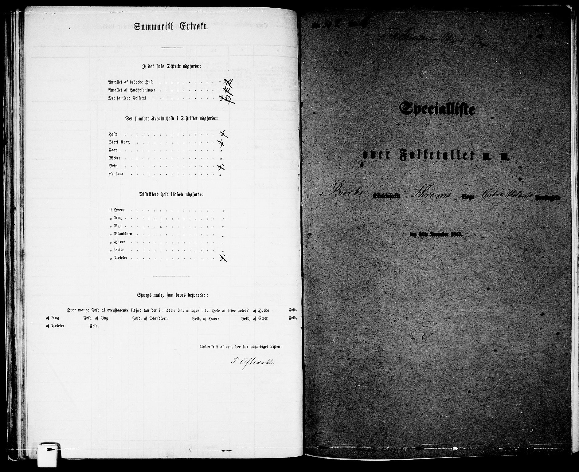 RA, 1865 census for Austre Moland, 1865, p. 70