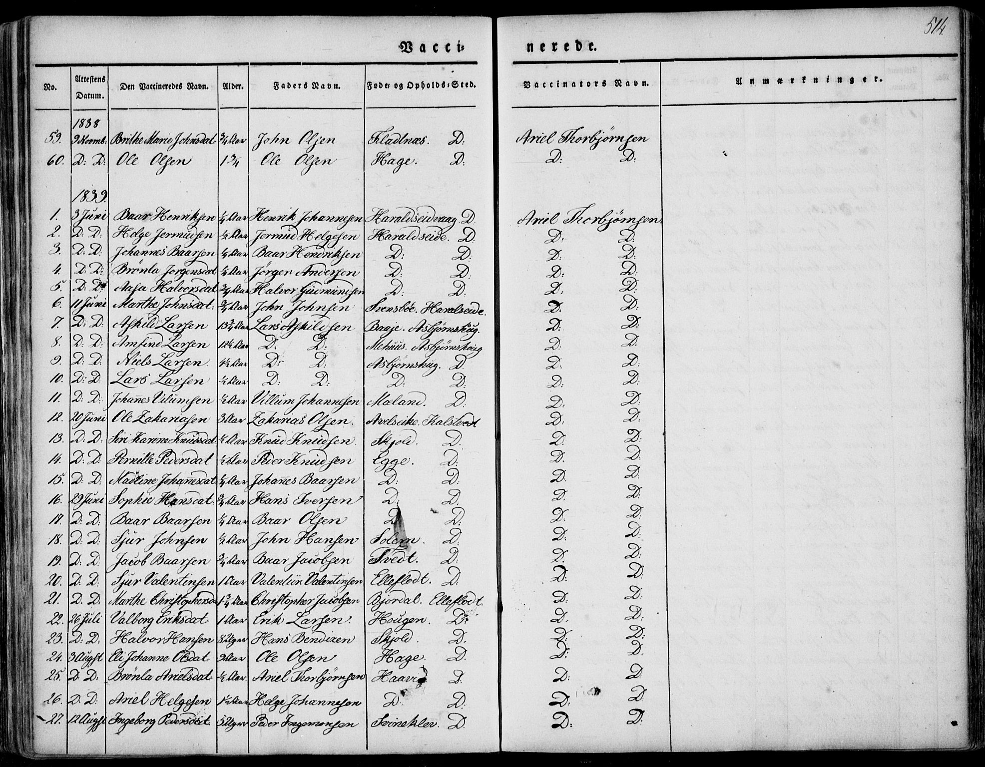 Skjold sokneprestkontor, SAST/A-101847/H/Ha/Haa/L0006: Parish register (official) no. A 6.2, 1835-1858, p. 514