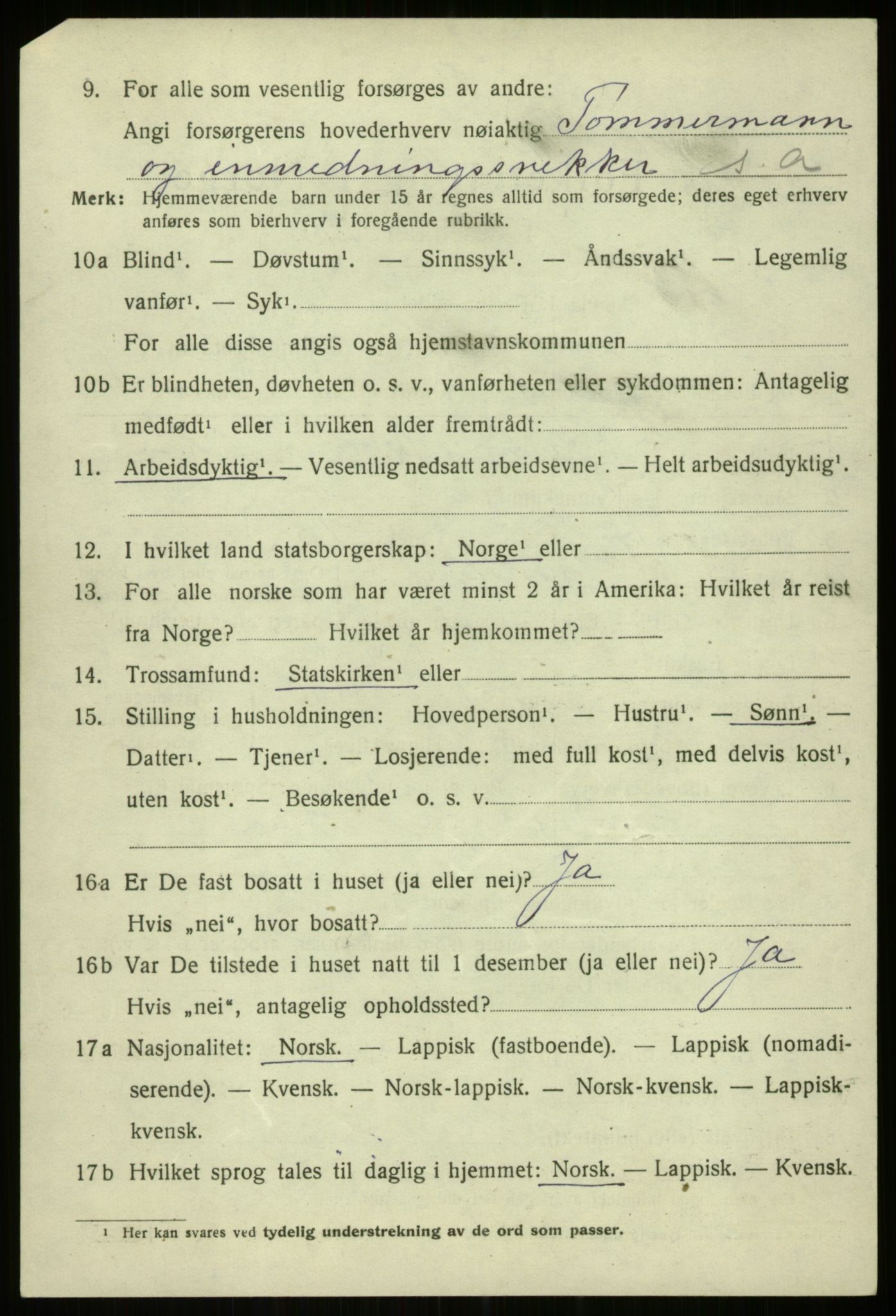 SATØ, 1920 census for Trondenes, 1920, p. 7626